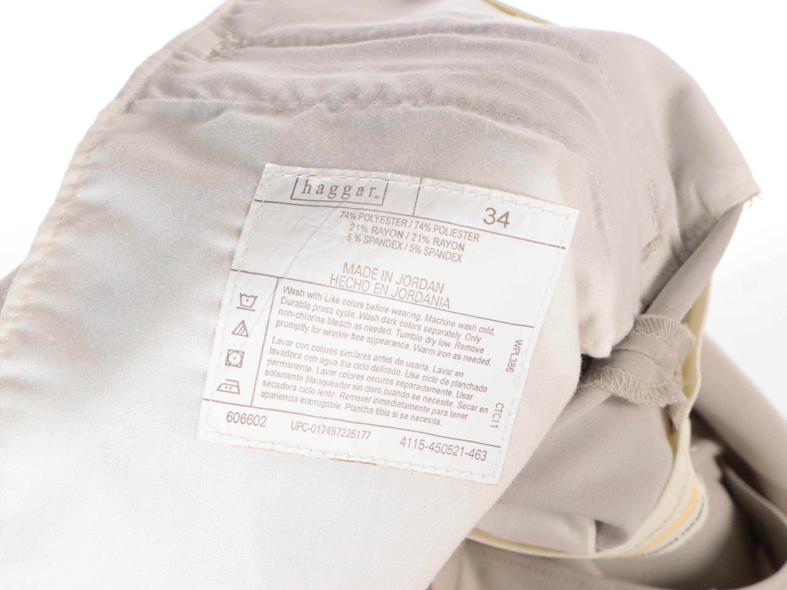 Men's Haggar Khaki, Navy and Black Pleated and Plain Front Shorts, With Tags