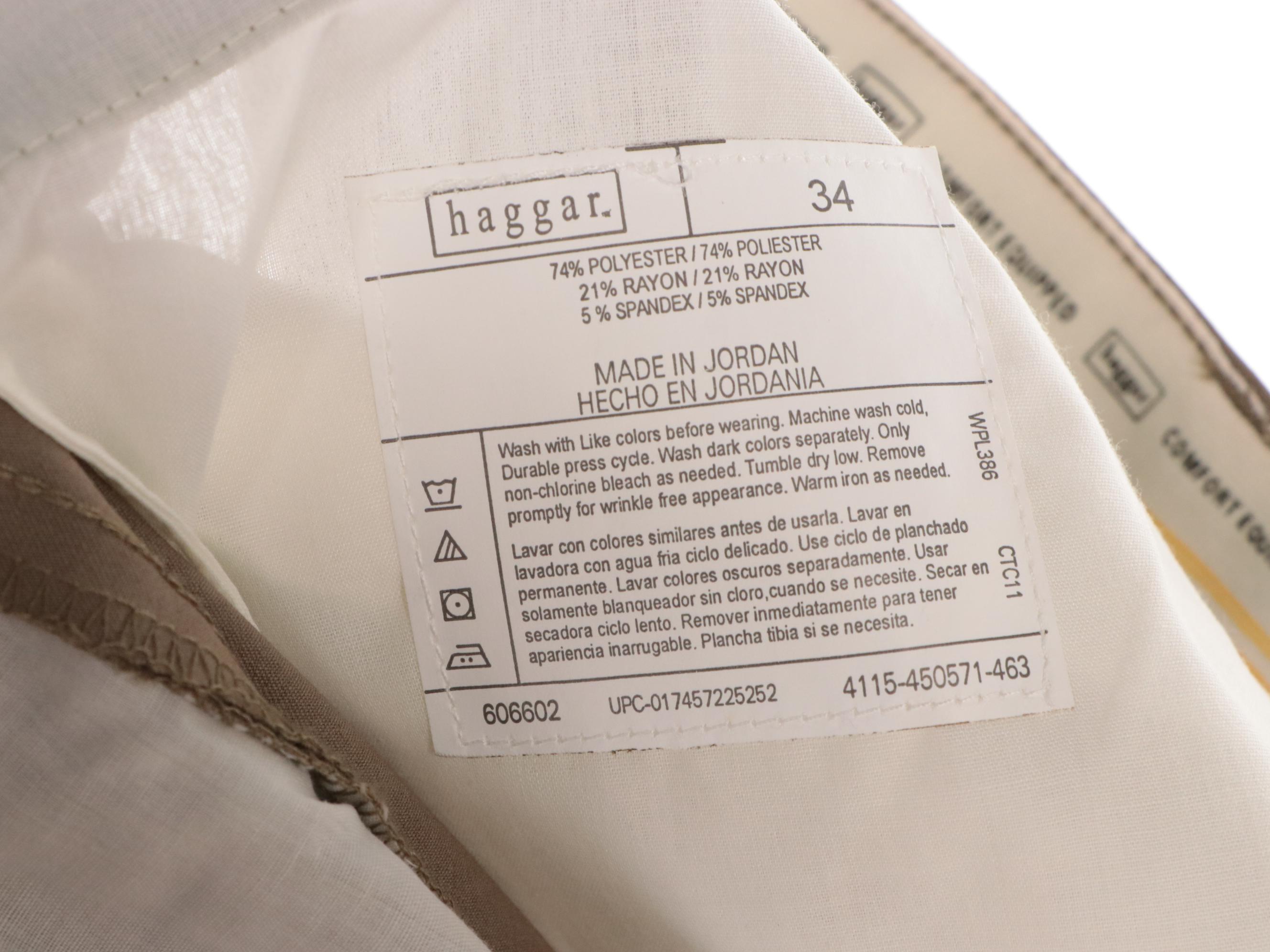 Men's Haggar Khaki, Navy and Black Pleated and Plain Front Shorts, With Tags