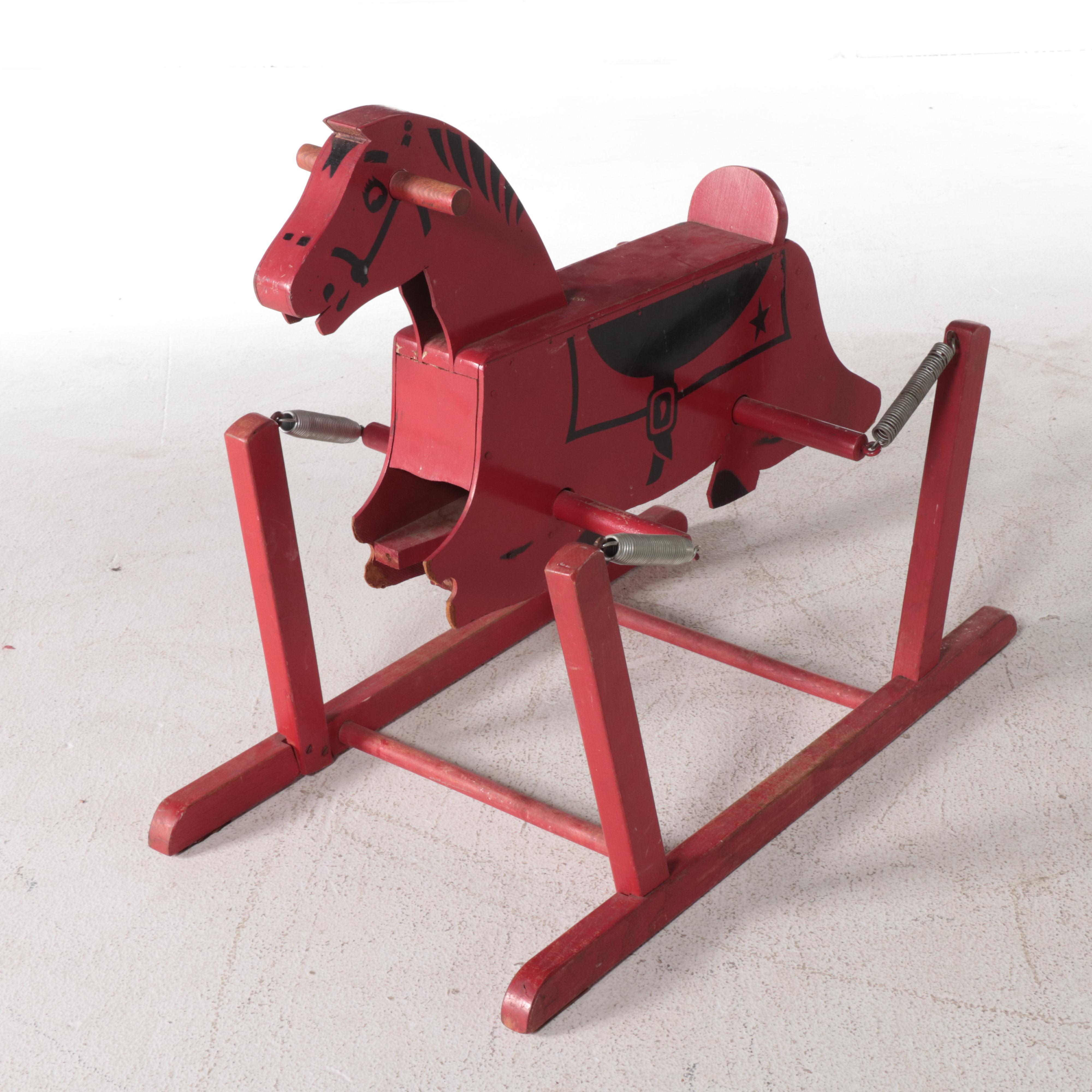 Wooden "The Wonder Horse" Rocking Horses, Mid-20th Century