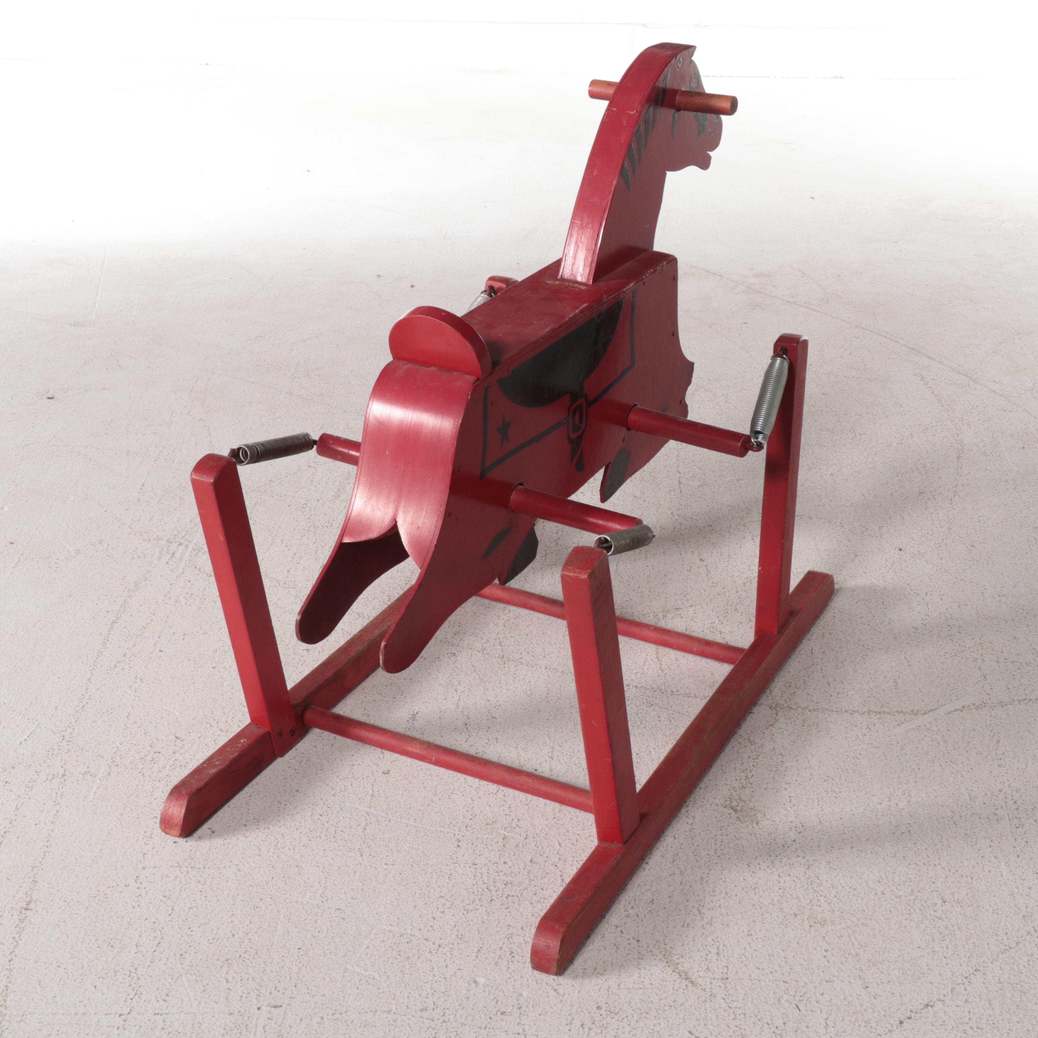 Wooden "The Wonder Horse" Rocking Horses, Mid-20th Century