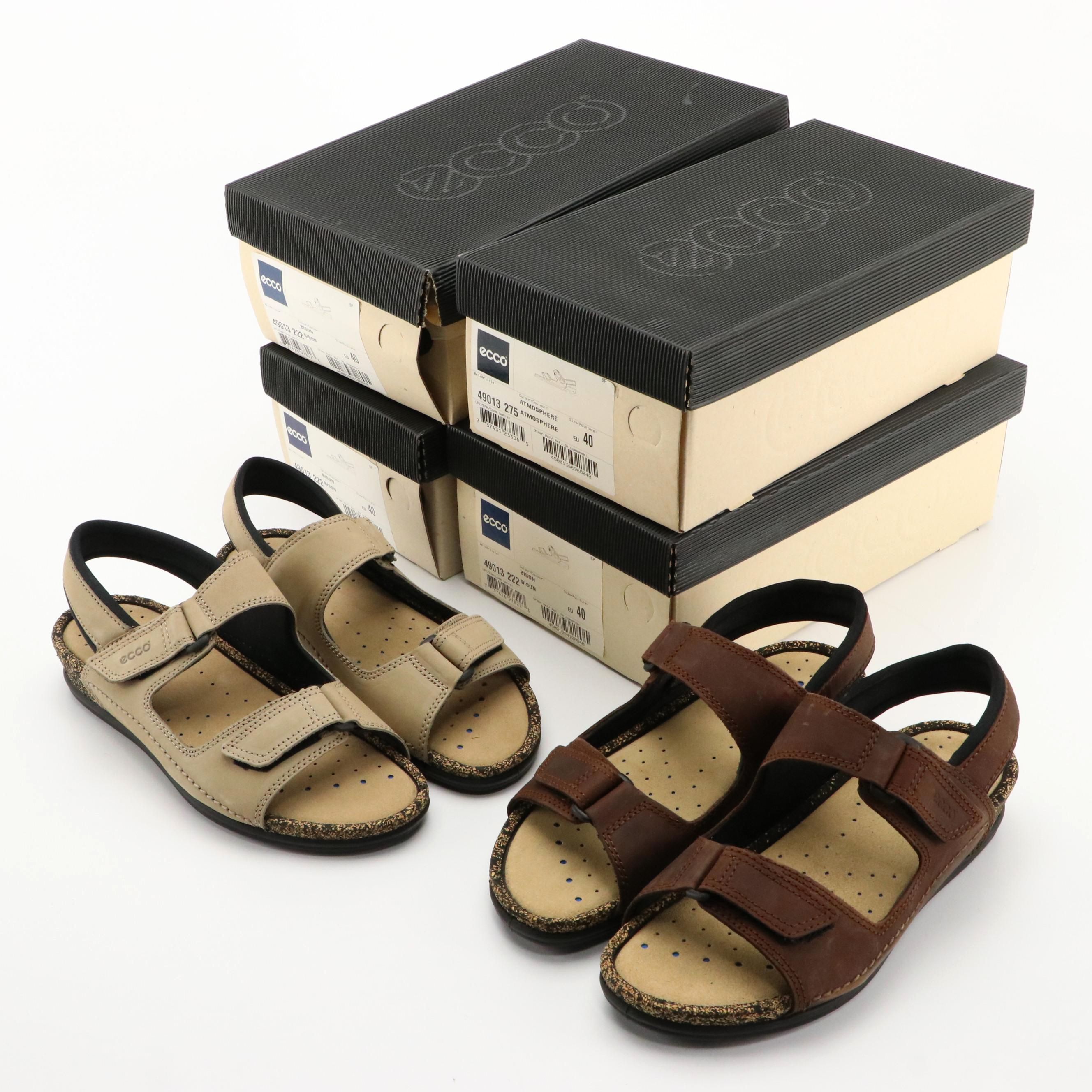 ECCO® Leather Cosmo II Sandals with Boxes
