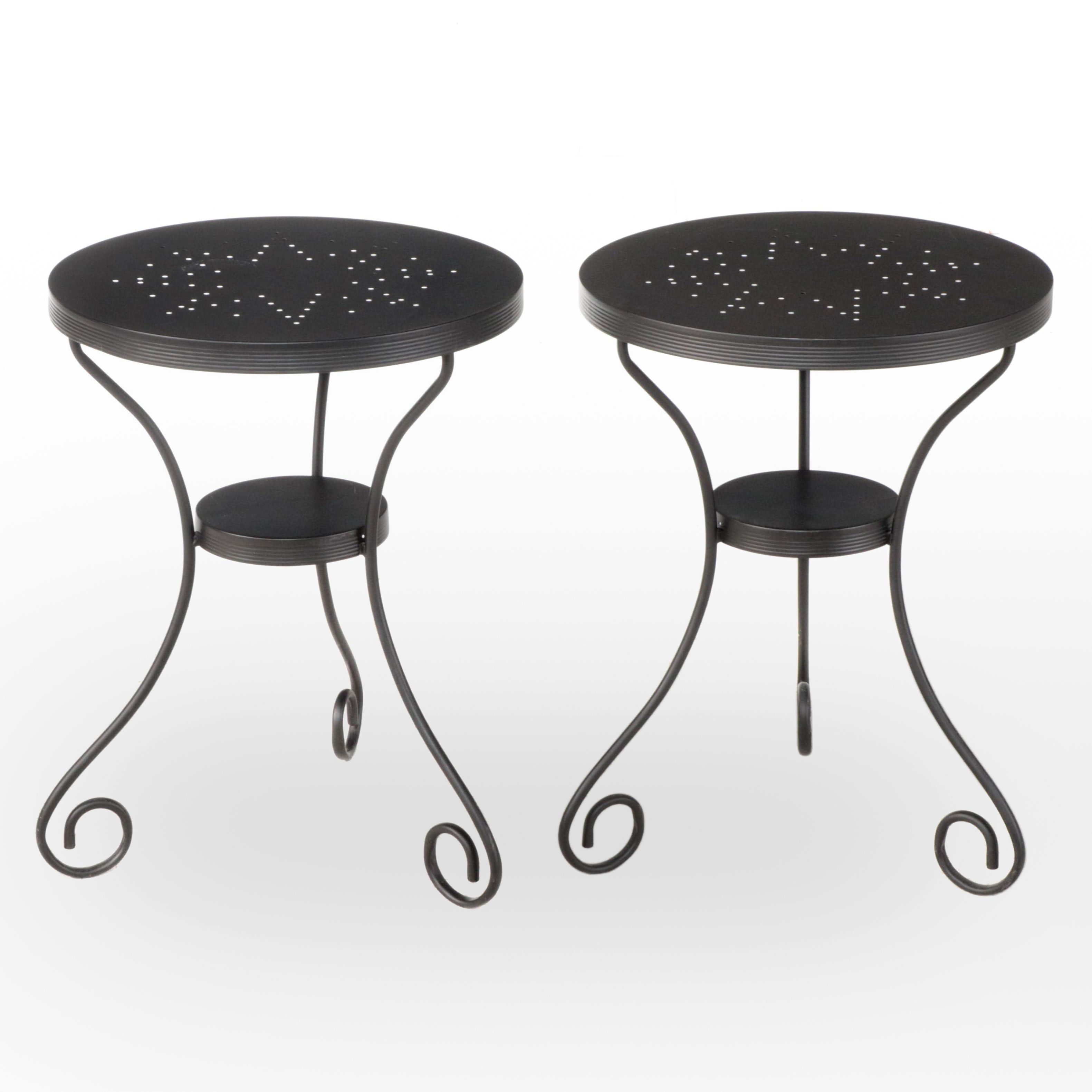 Pair of IKEA "Noresund" Powder-Coated Metal Side Tables
