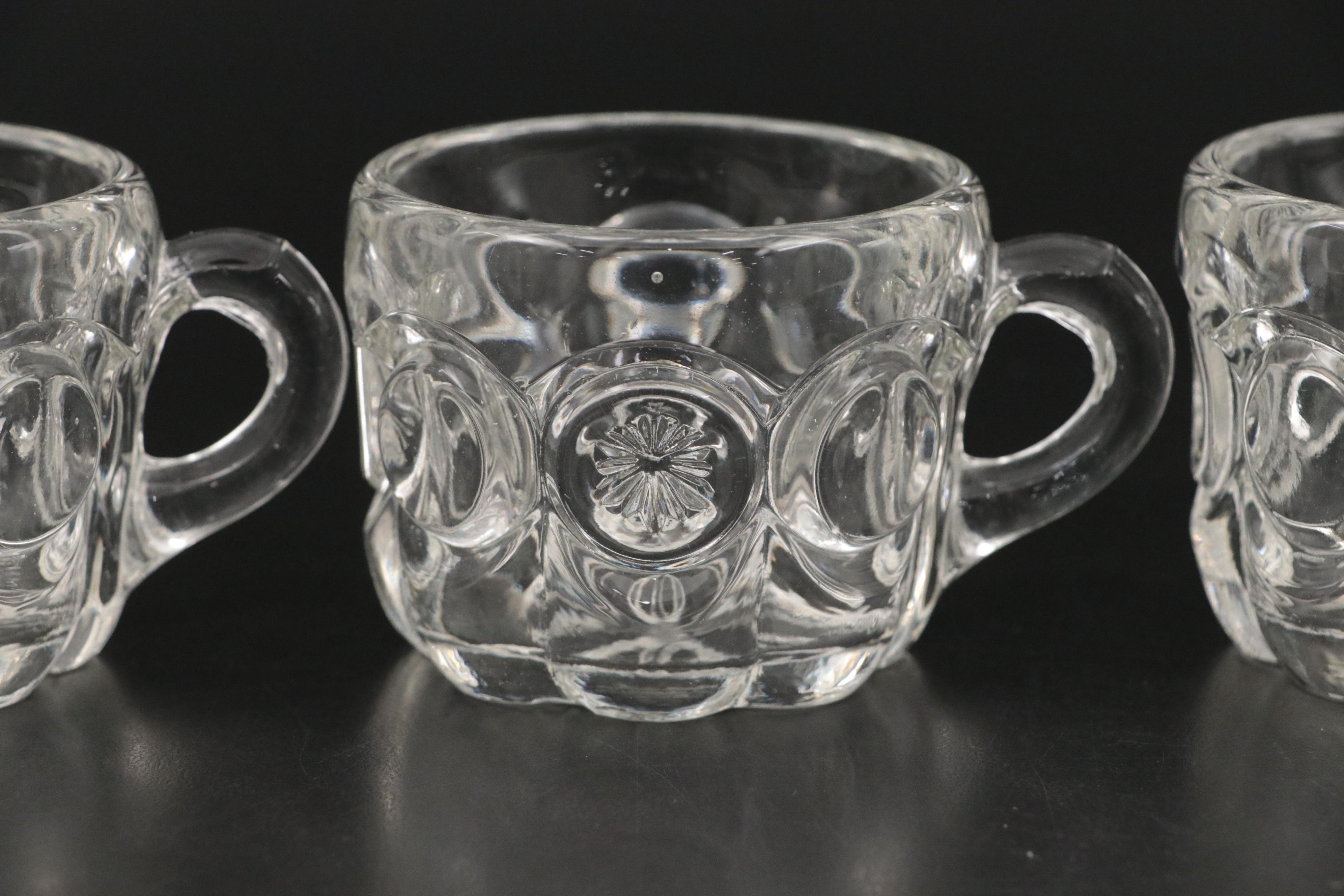 Tiffin-Franciscan "Moon and Stars" Molded Glass Punch Bowl Set