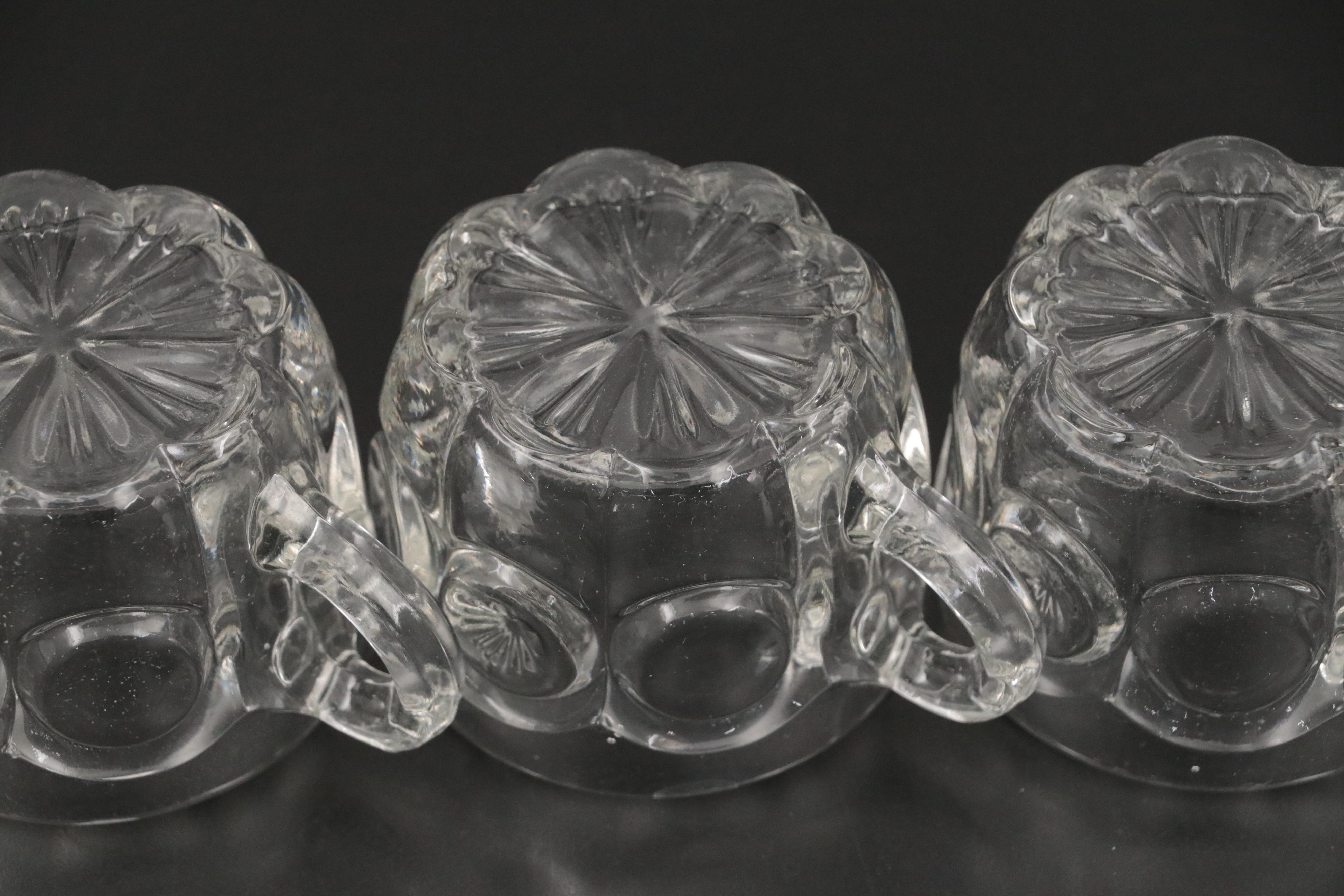 Tiffin-Franciscan "Moon and Stars" Molded Glass Punch Bowl Set