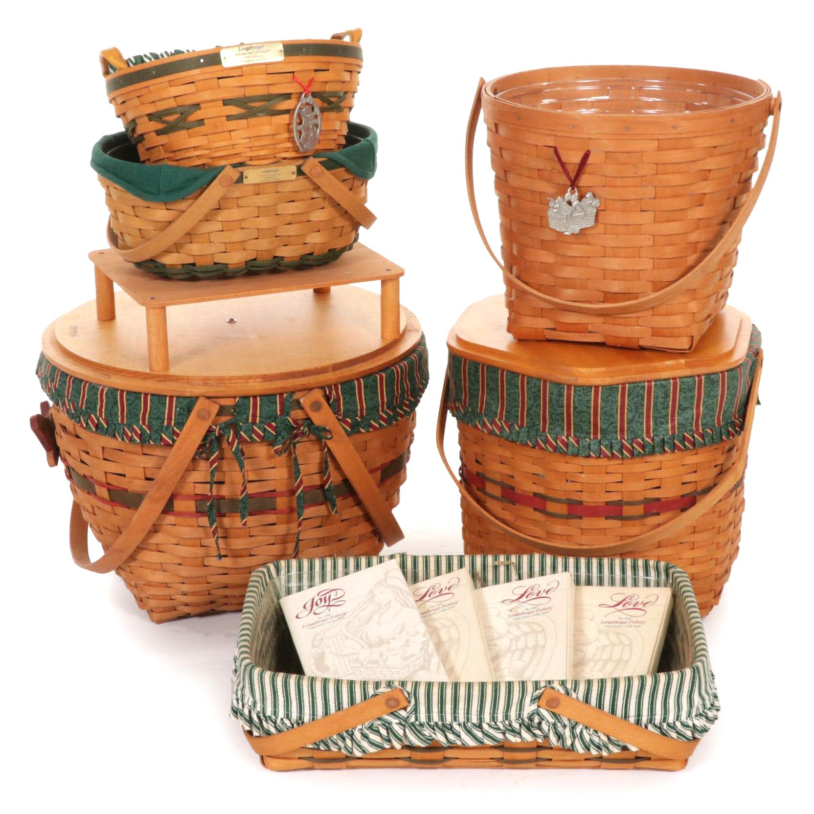 Longaberger Christmas Baskets, Riser and Angel Series Cookie Molds EBTH