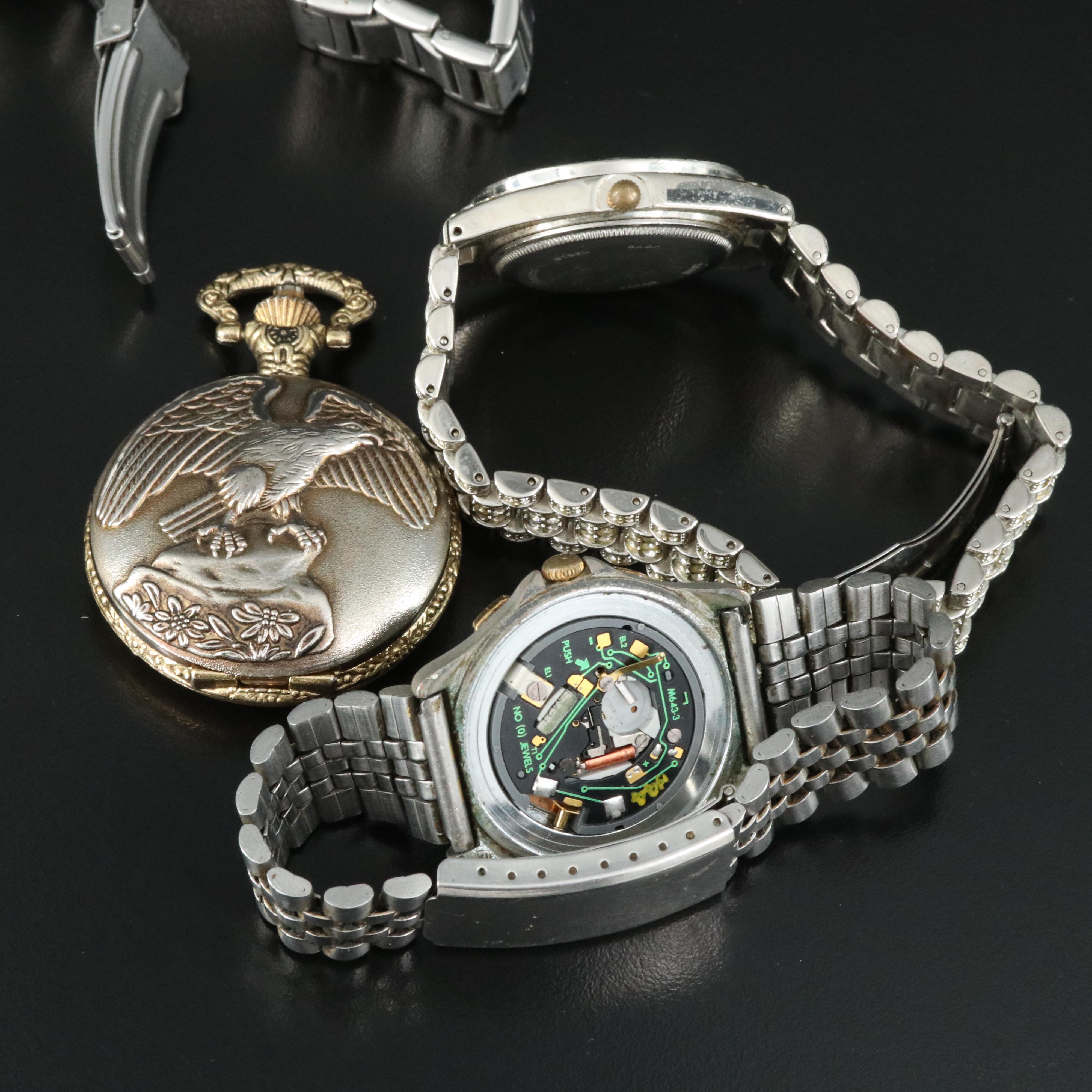 Quartz Watch and Pocket Watch Selection Featuring Geneva