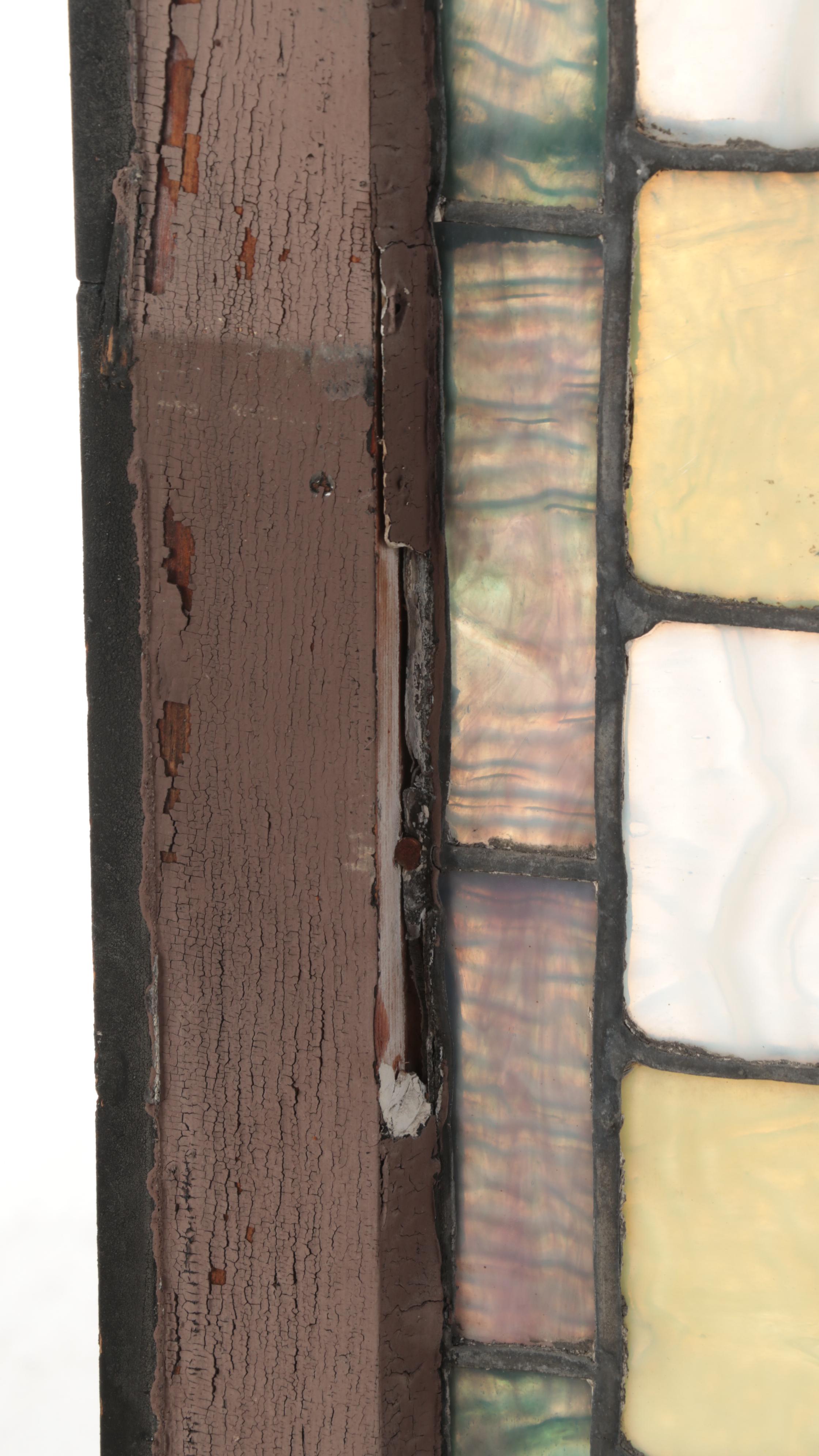 Checkerboard Design Stained Glass Hanging Window Panel