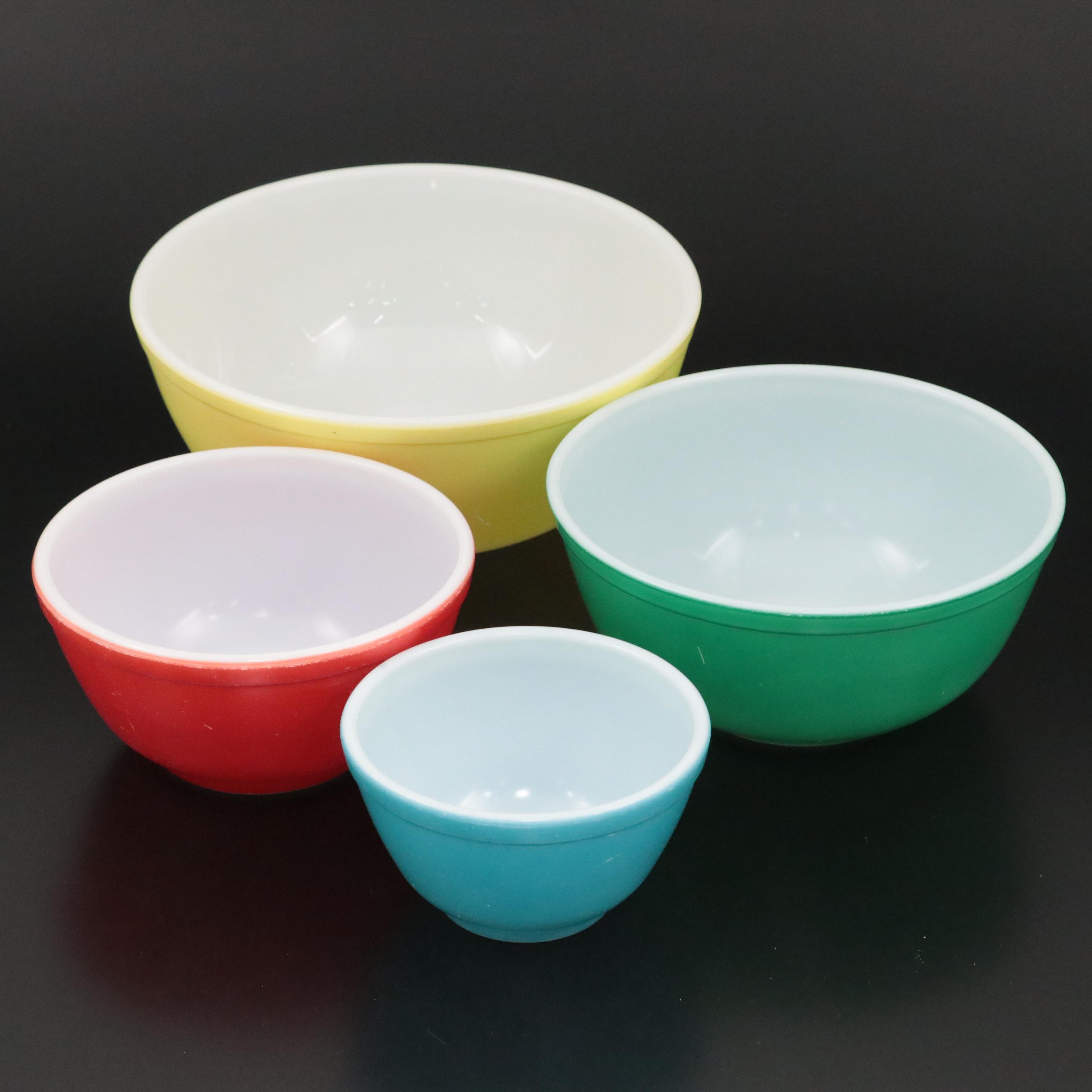 Pyrex "Primary Colors" Graduated Glass Mixing Bowls