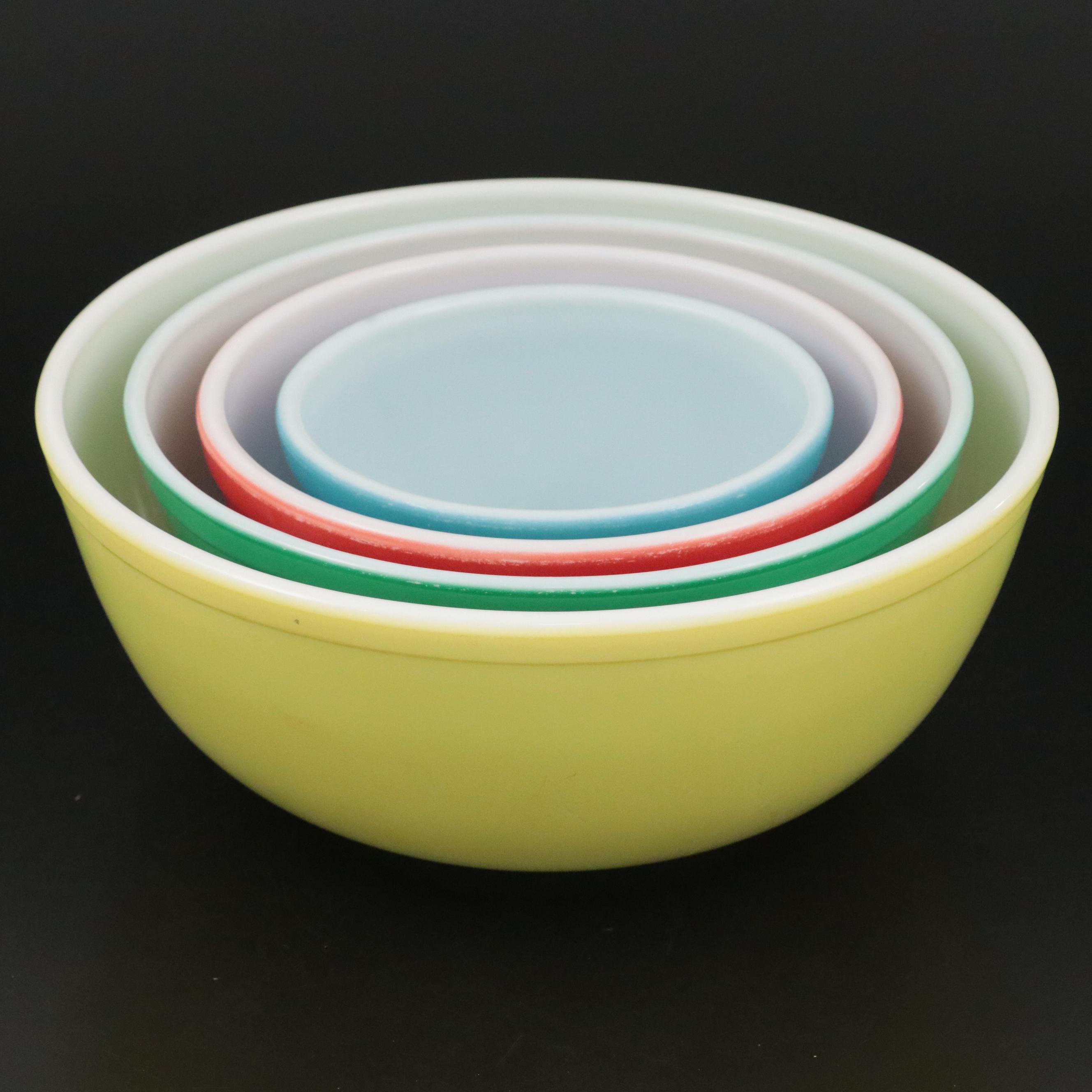 Pyrex "Primary Colors" Graduated Glass Mixing Bowls