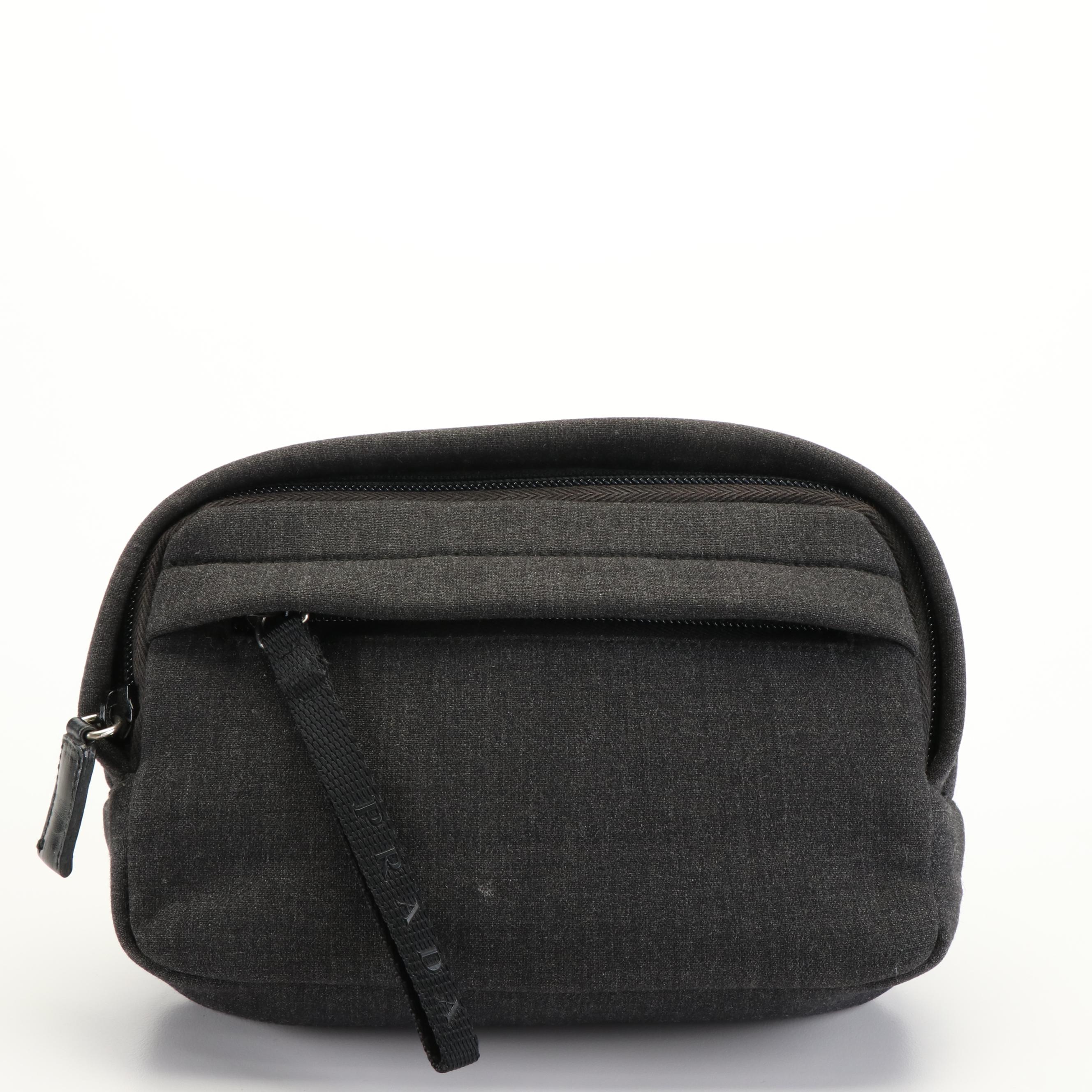 Prada Accessories Pouch in Gray Nylon Fabric