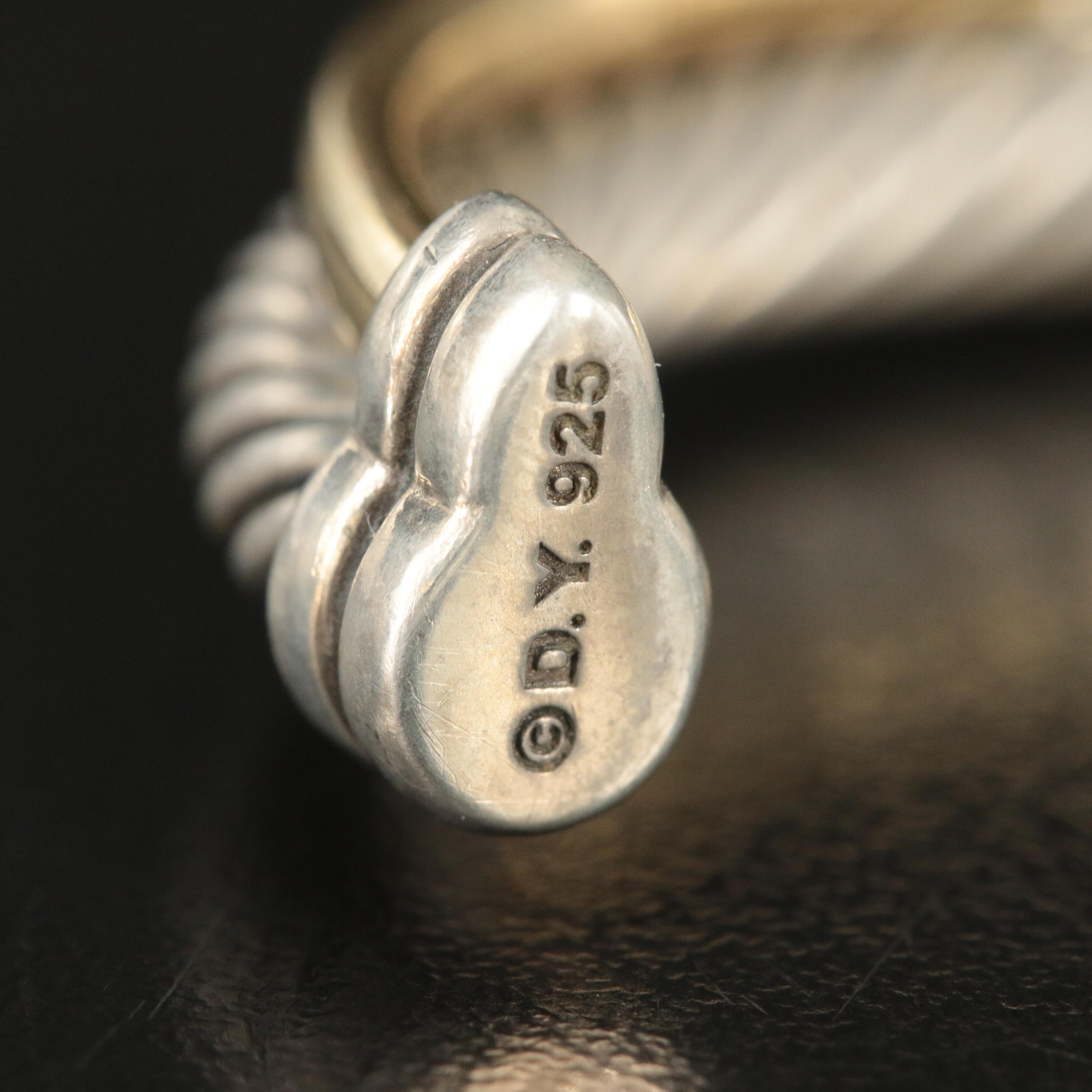 David Yurman Crossover Sterling and Gold Bonded Cuff Bracelet