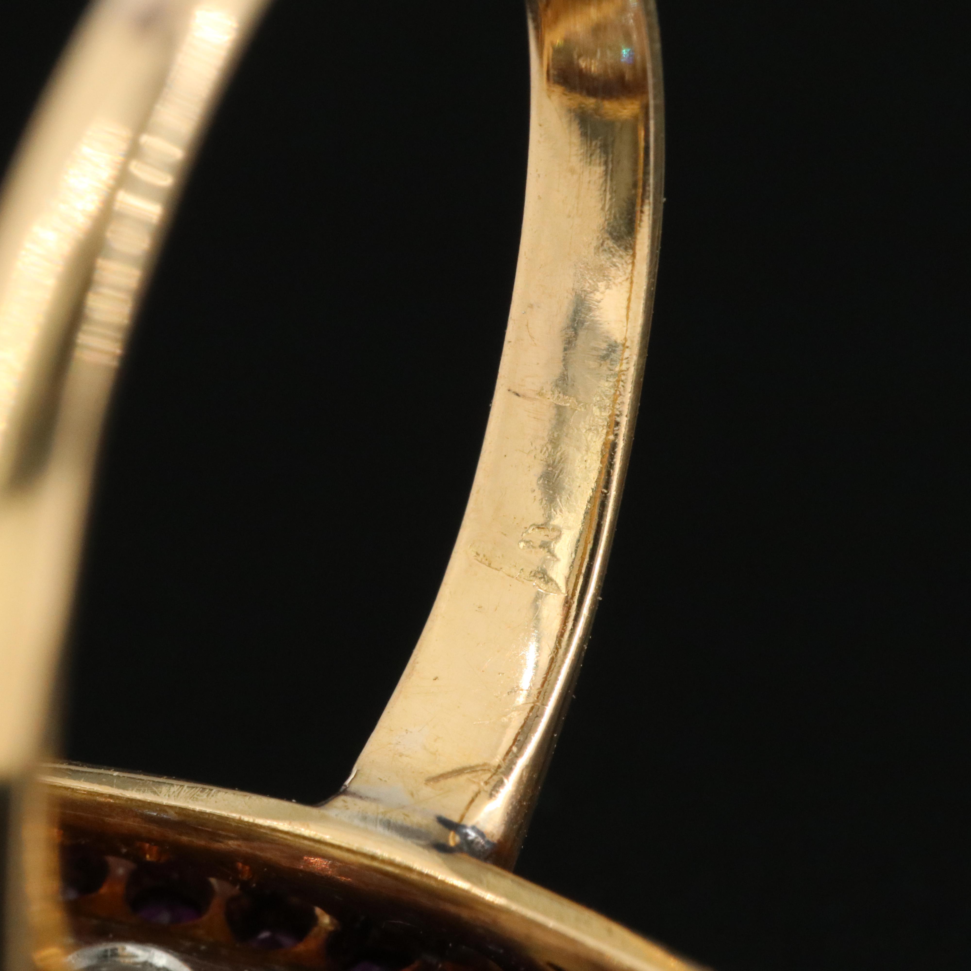 Antique 18K 2.67 CTW Diamond and Ruby Navette Ring