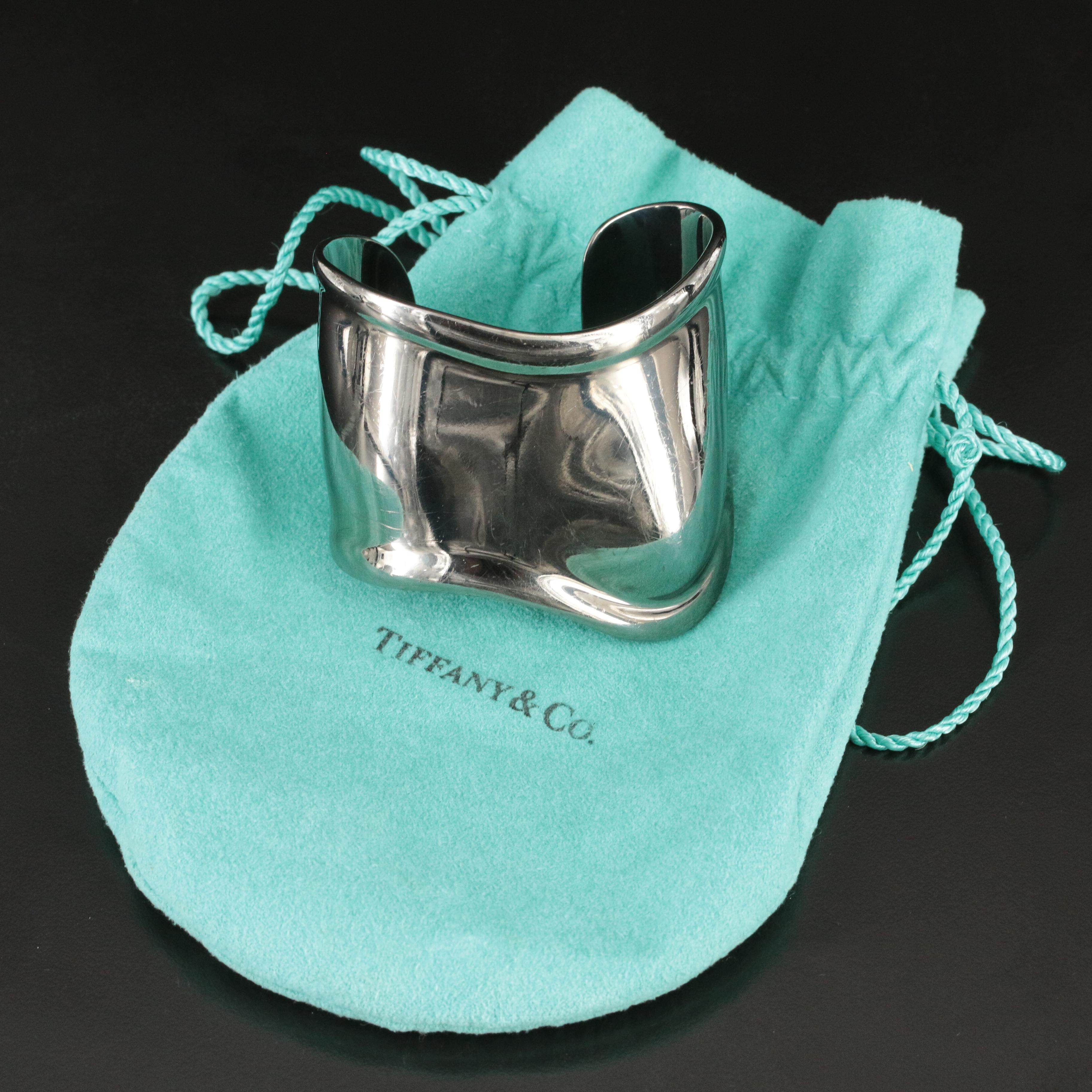 Elsa Peretti for Tiffany Medium Width Bone Cuff in Ruthenium