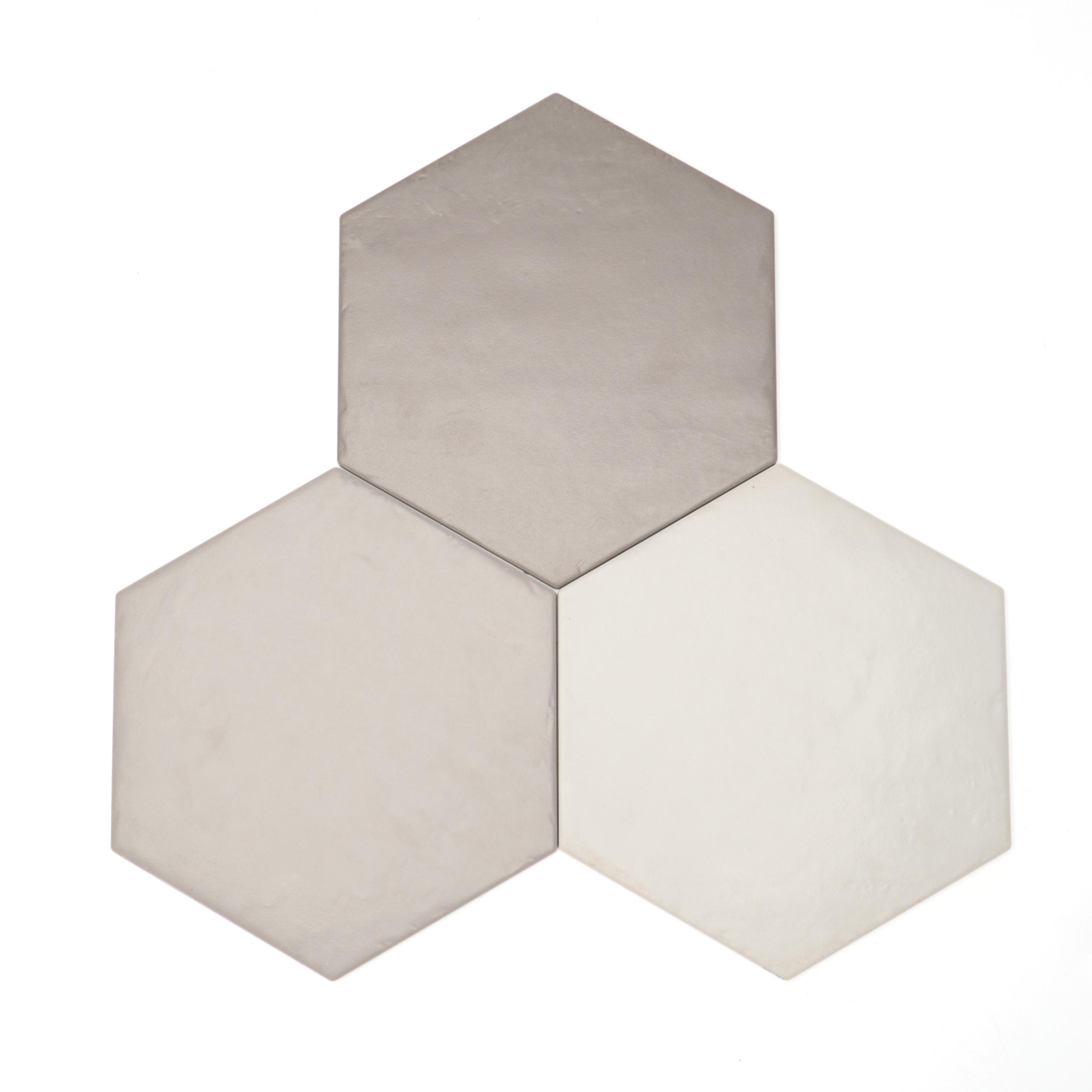 Italian Ceramic Hexagon Flooring Tiles in Three Colors