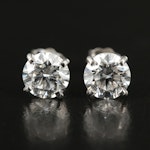 Platinum 2.20 CTW Lab Grown Diamond Stud Earrings with IGI Reports