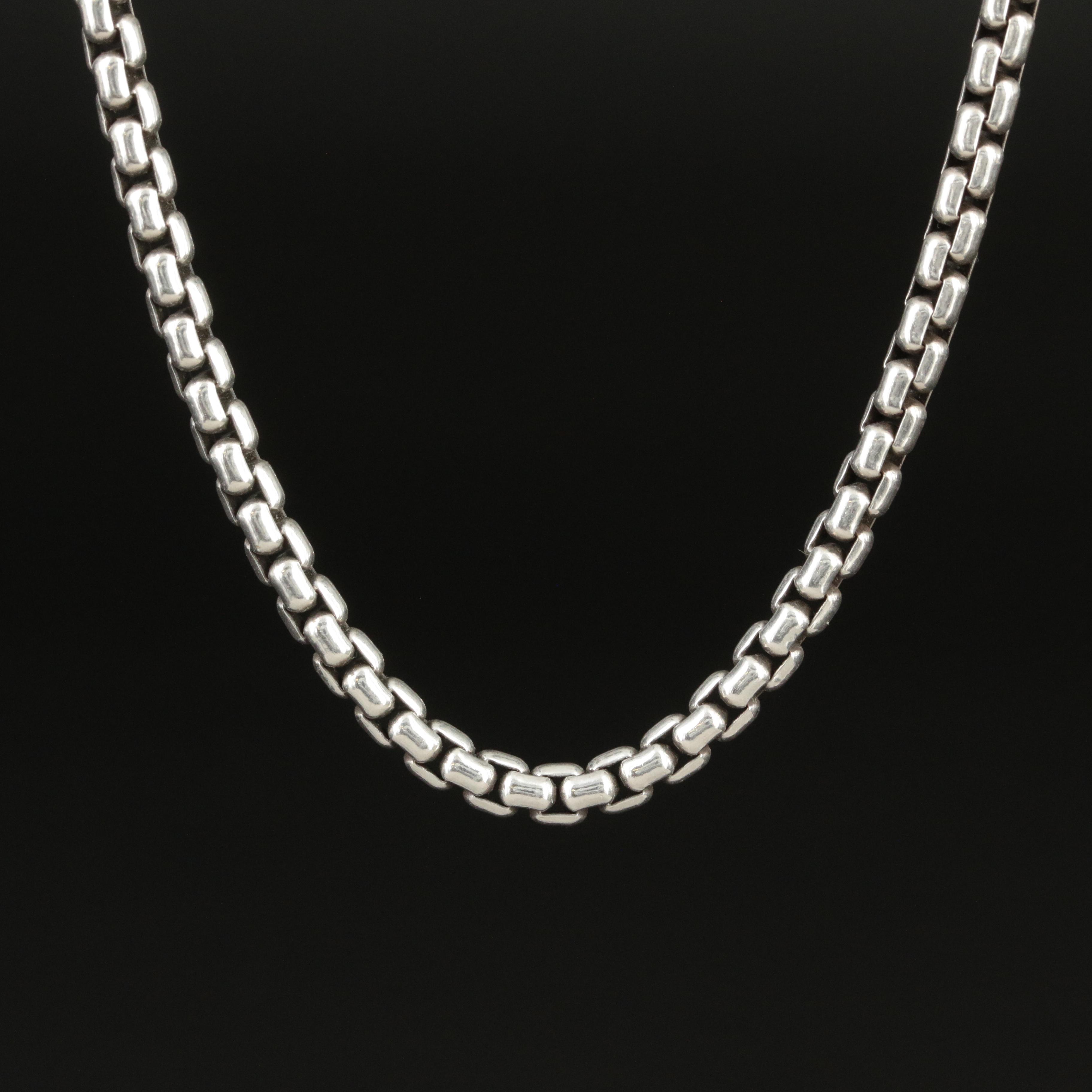 David Yurman Sterling Long Box Chain Necklace