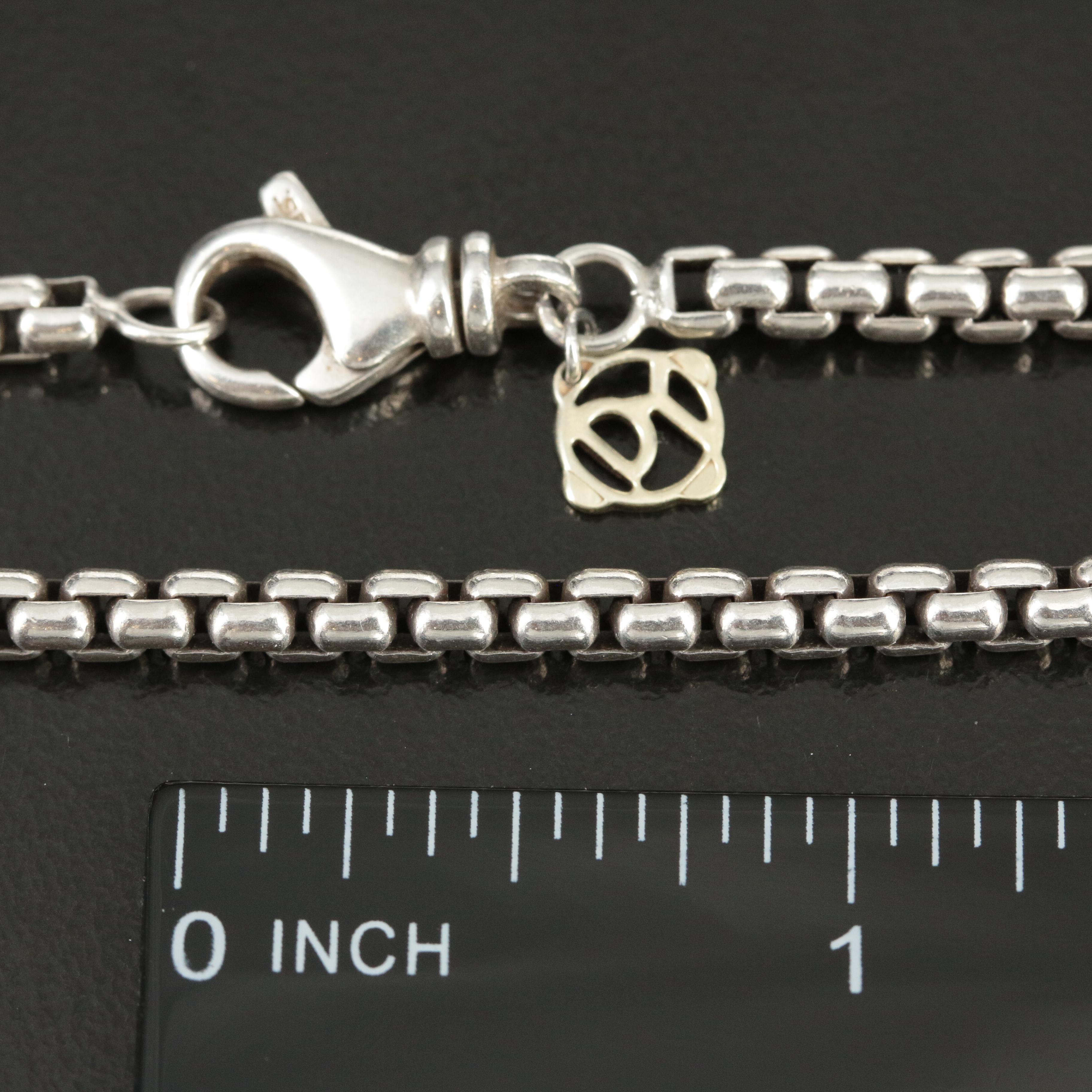 David Yurman Sterling Long Box Chain Necklace