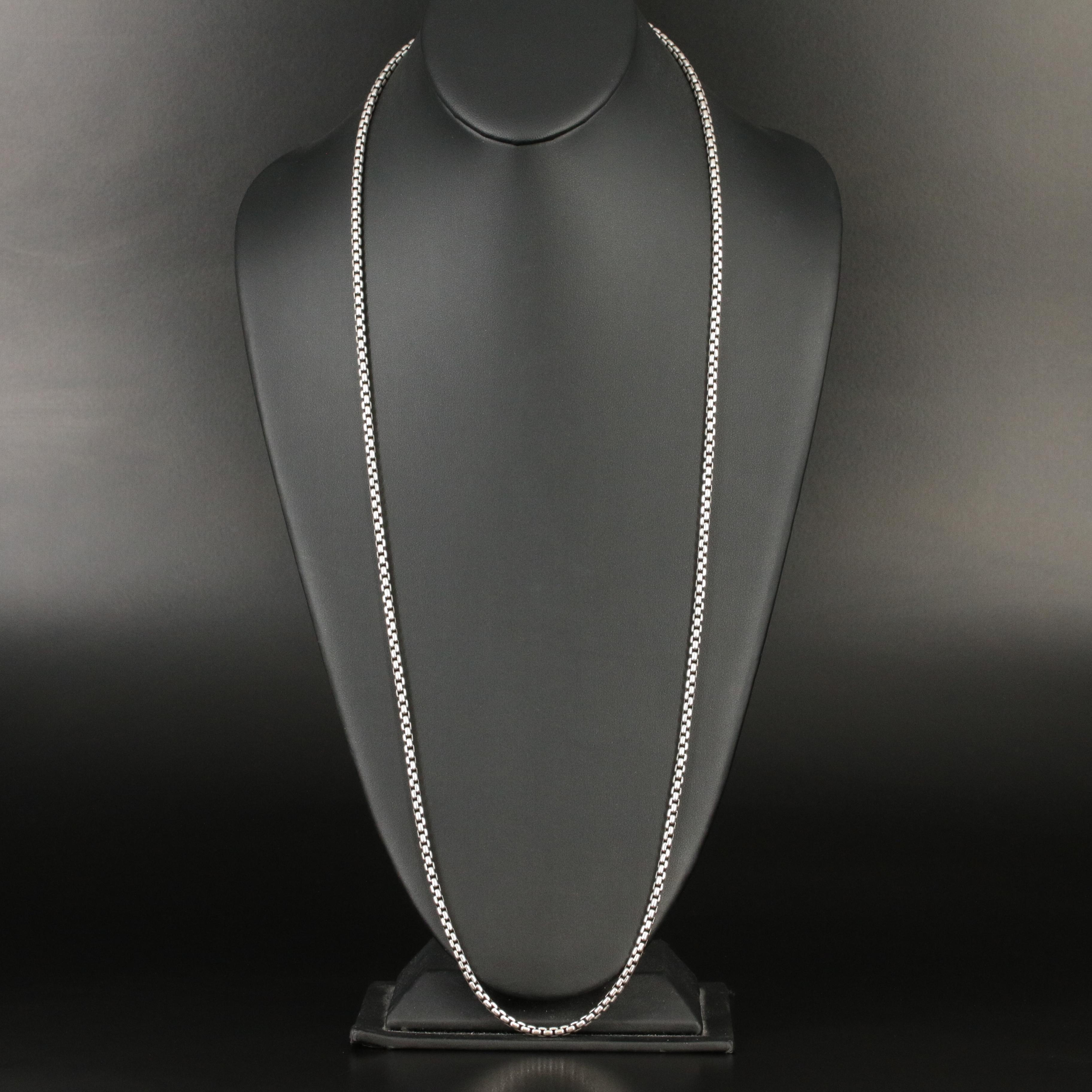 David Yurman Sterling Long Box Chain Necklace