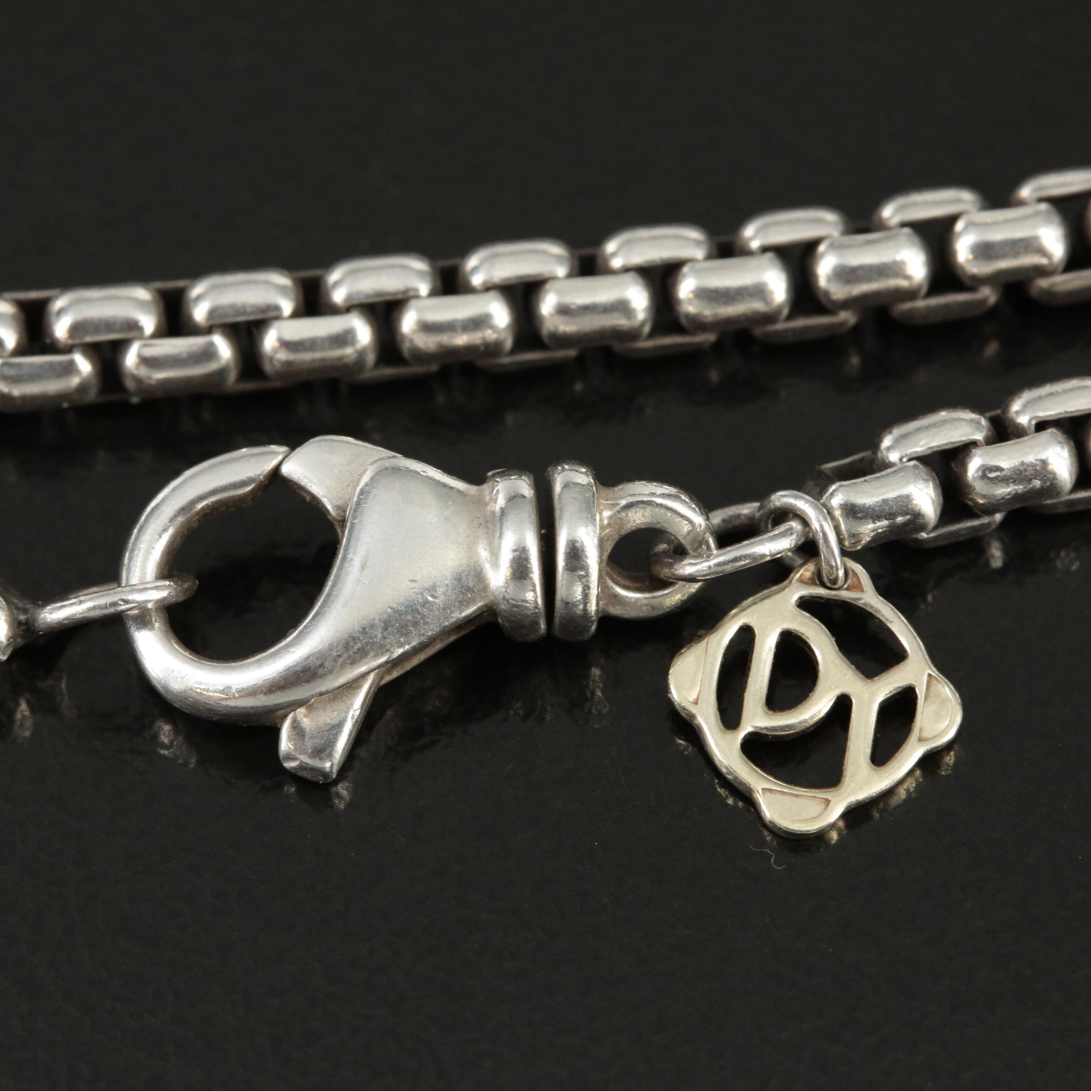 David Yurman Sterling Long Box Chain Necklace
