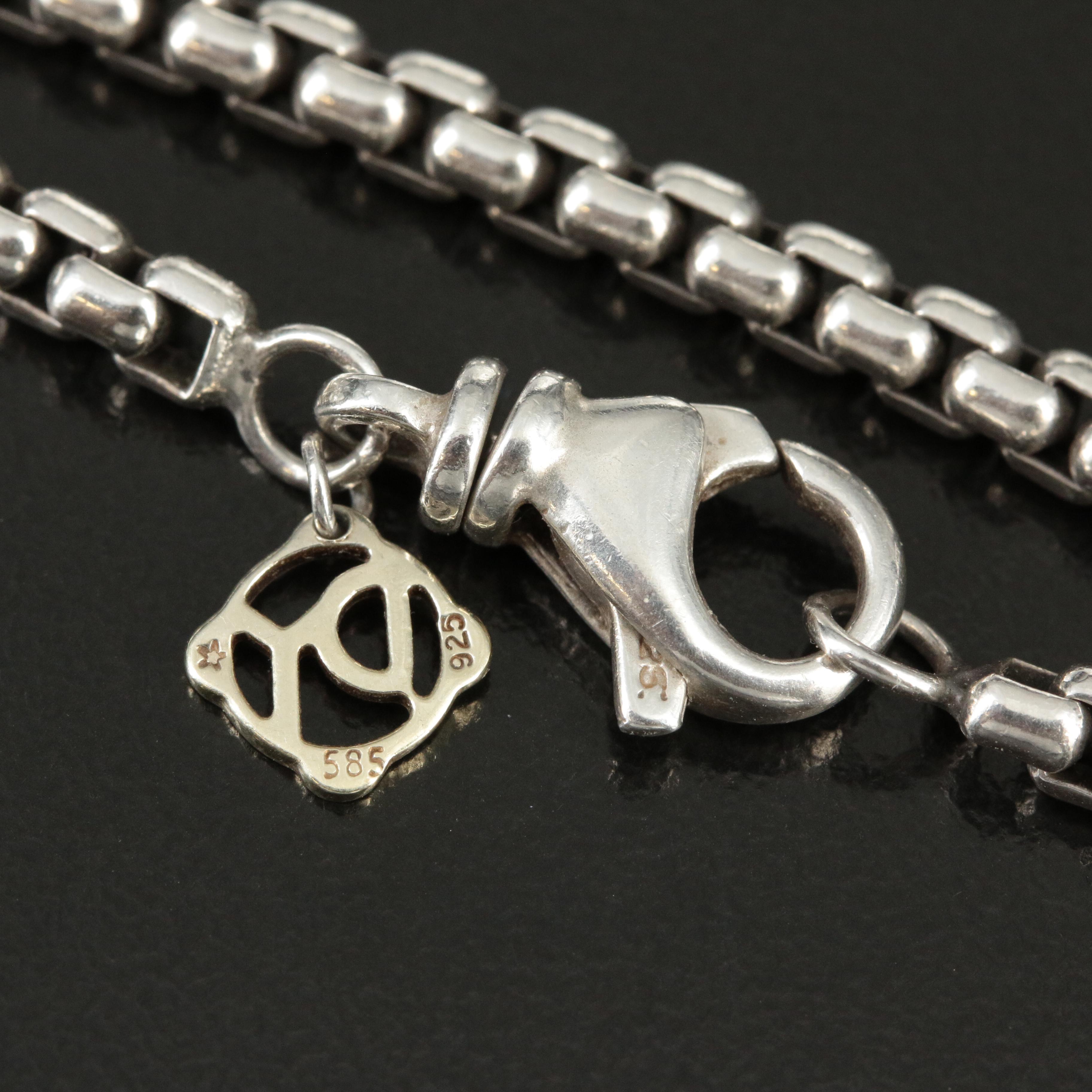 David Yurman Sterling Long Box Chain Necklace