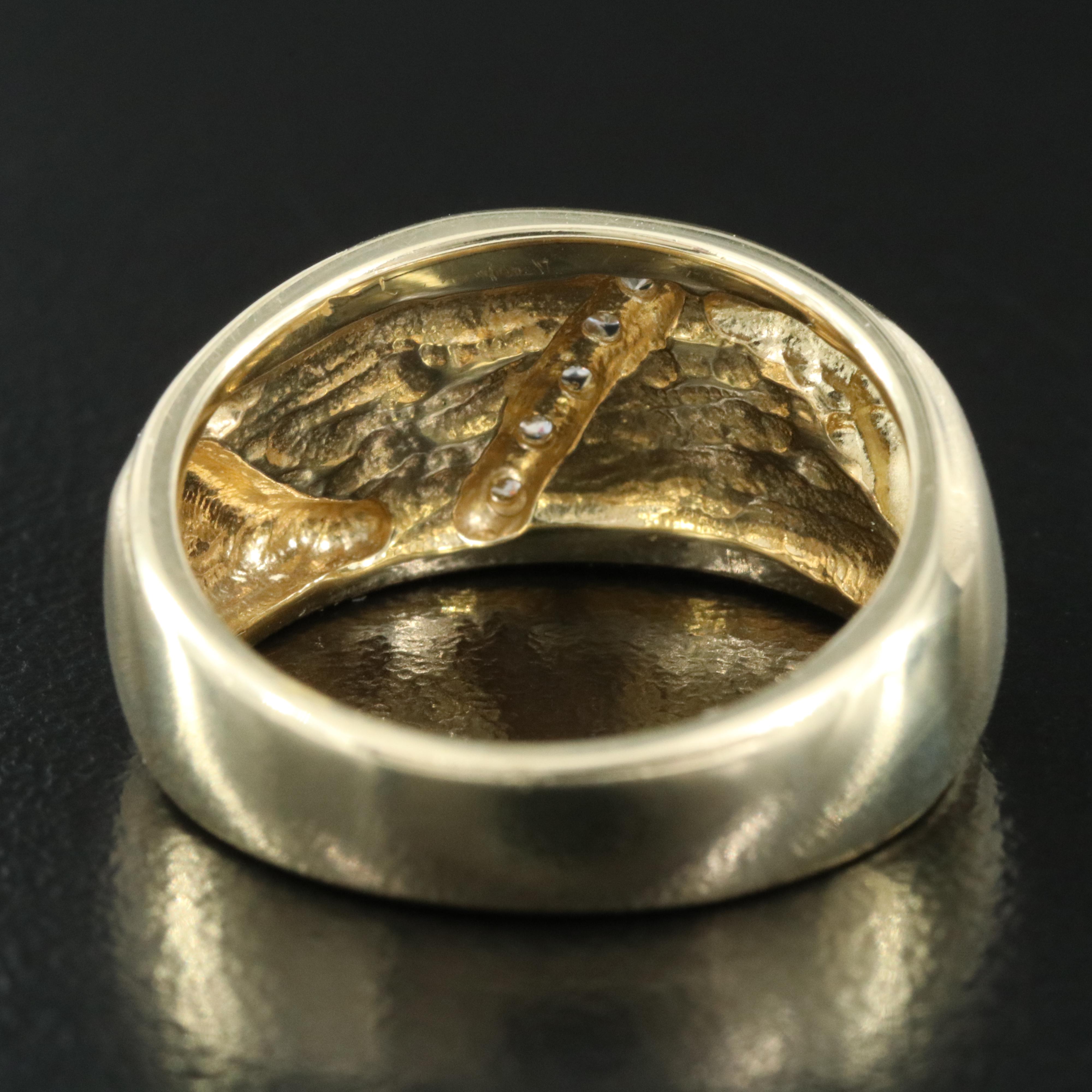 14K Diamond and Opal Inlay Ring