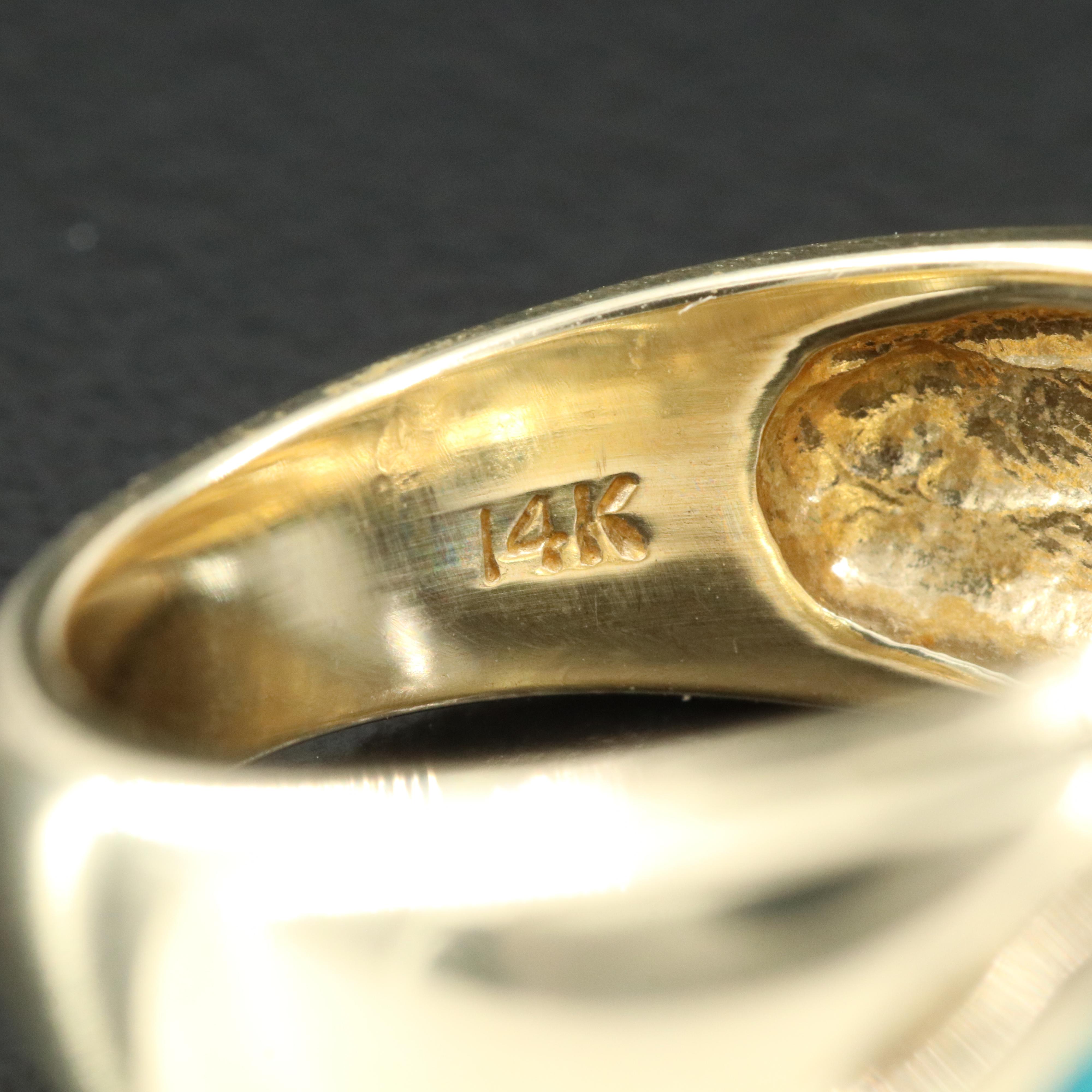 14K Diamond and Opal Inlay Ring