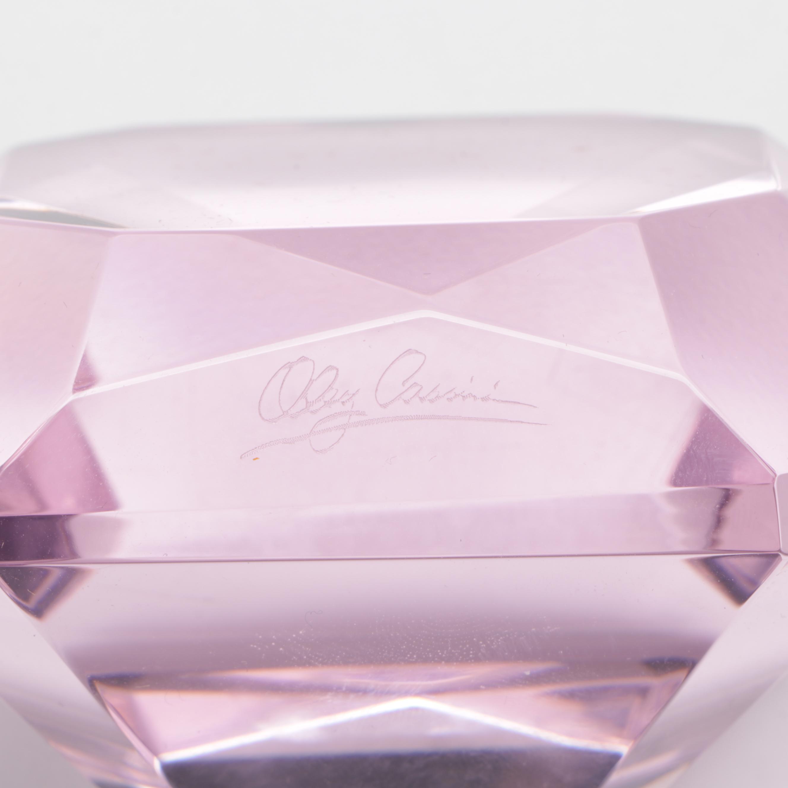 Swirl and Aventurine Glass with Oleg Cassini Faceted Glass Paperweights