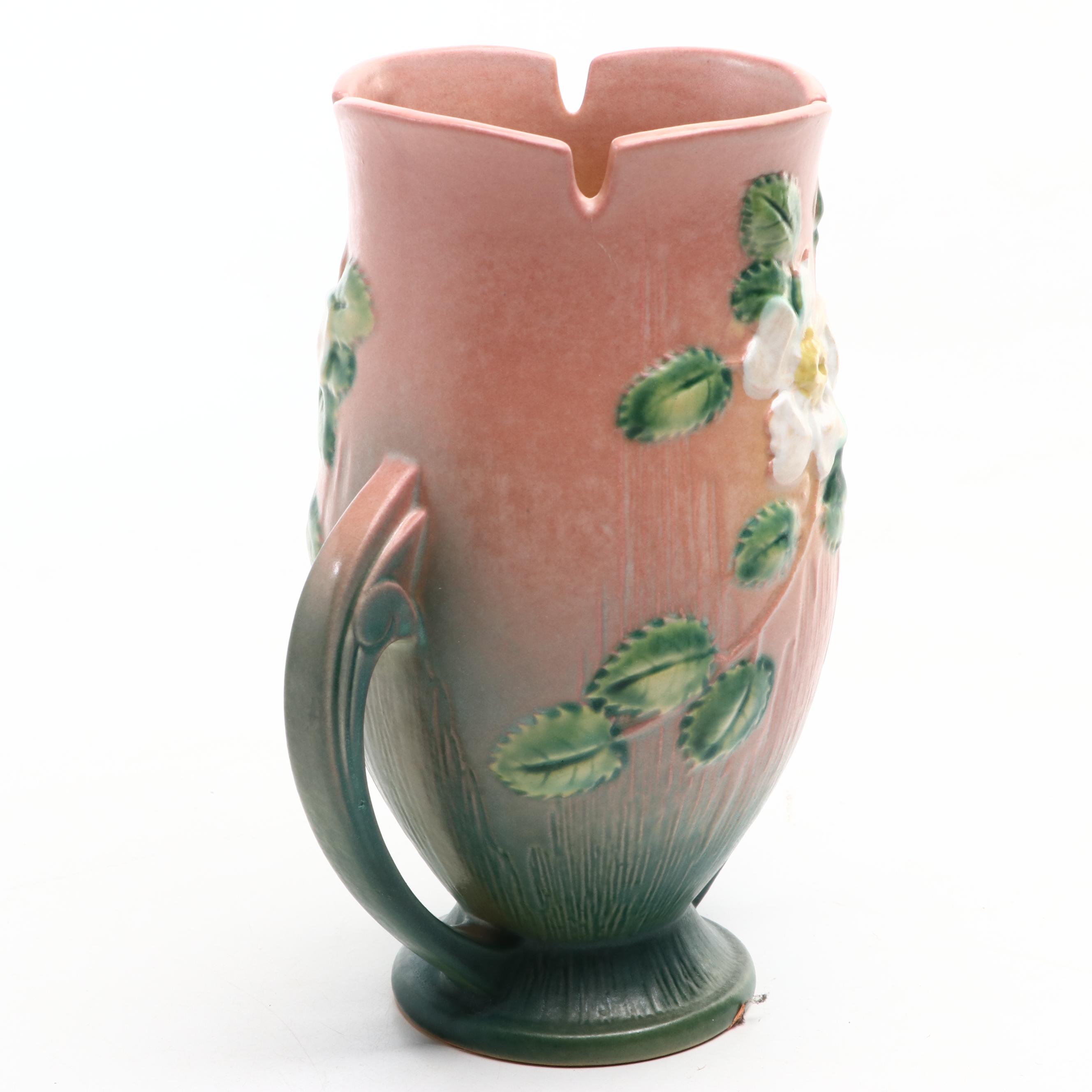 Ruth Owrey and Other Hand-Crafted Baskets with Roseville Ceramic Vase