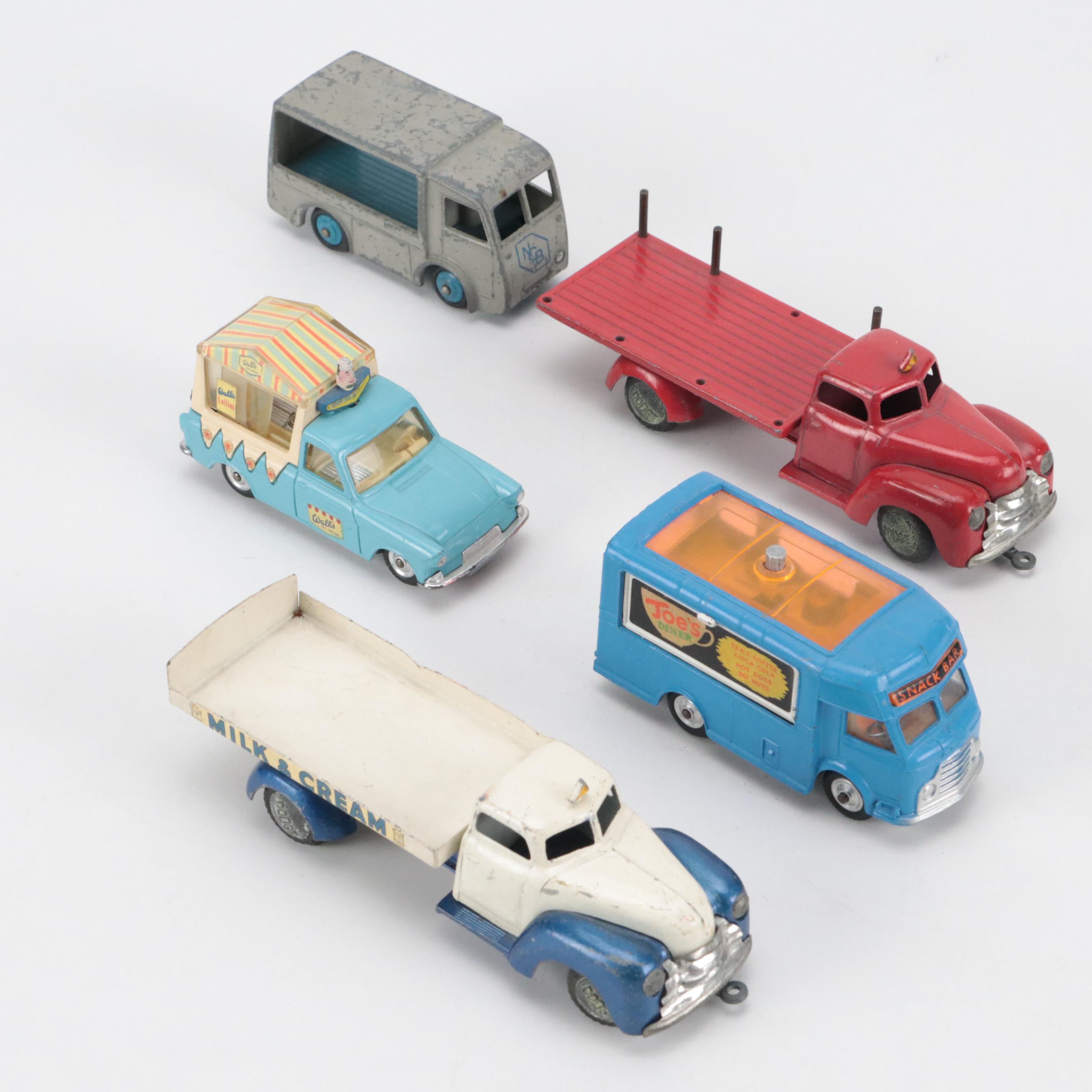 Corgi Toys and Dinky Toys Diecast Vans with Tekno Diecast Trucks