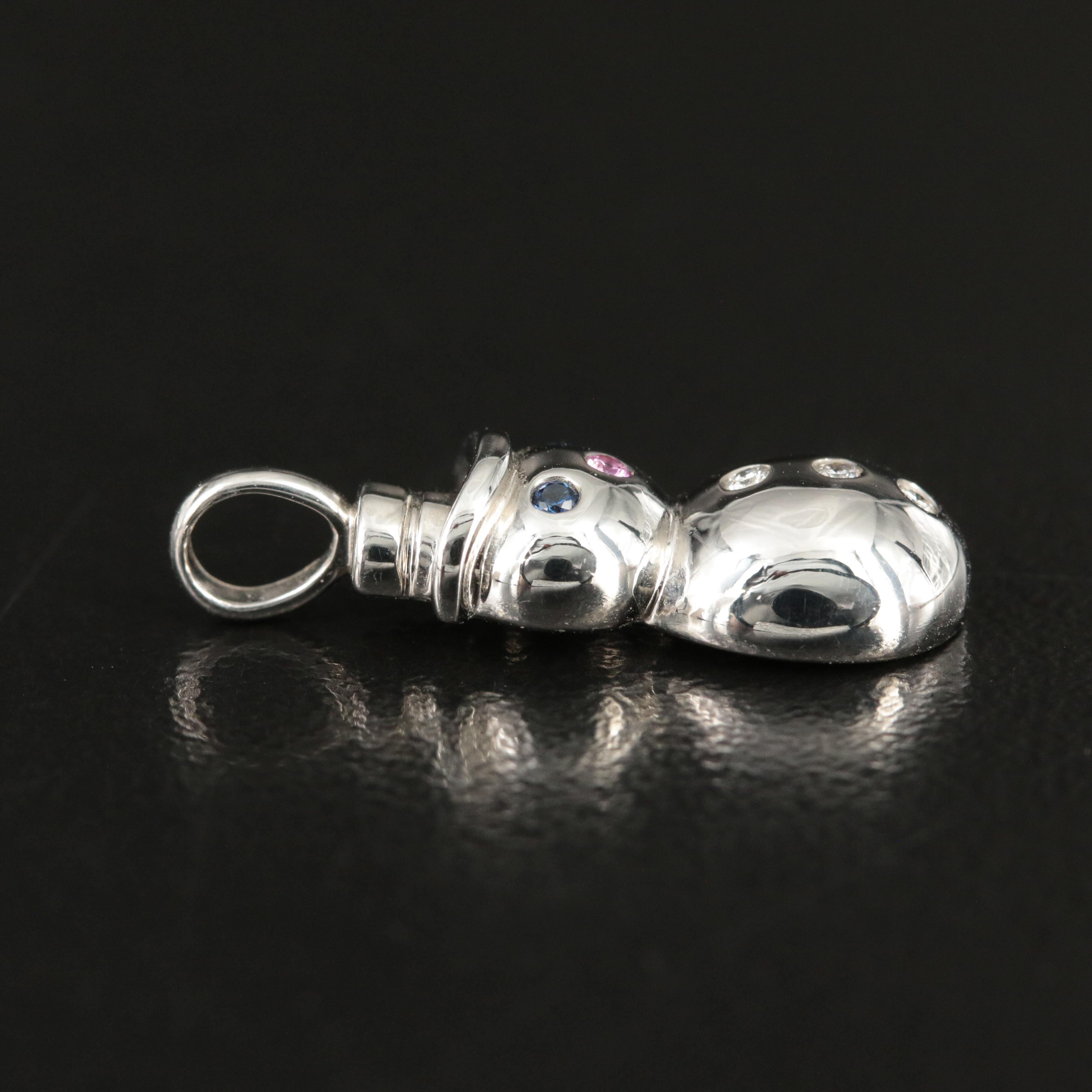 Tiffany & Co. 18K, Diamond and Sapphire Snowman Pendant