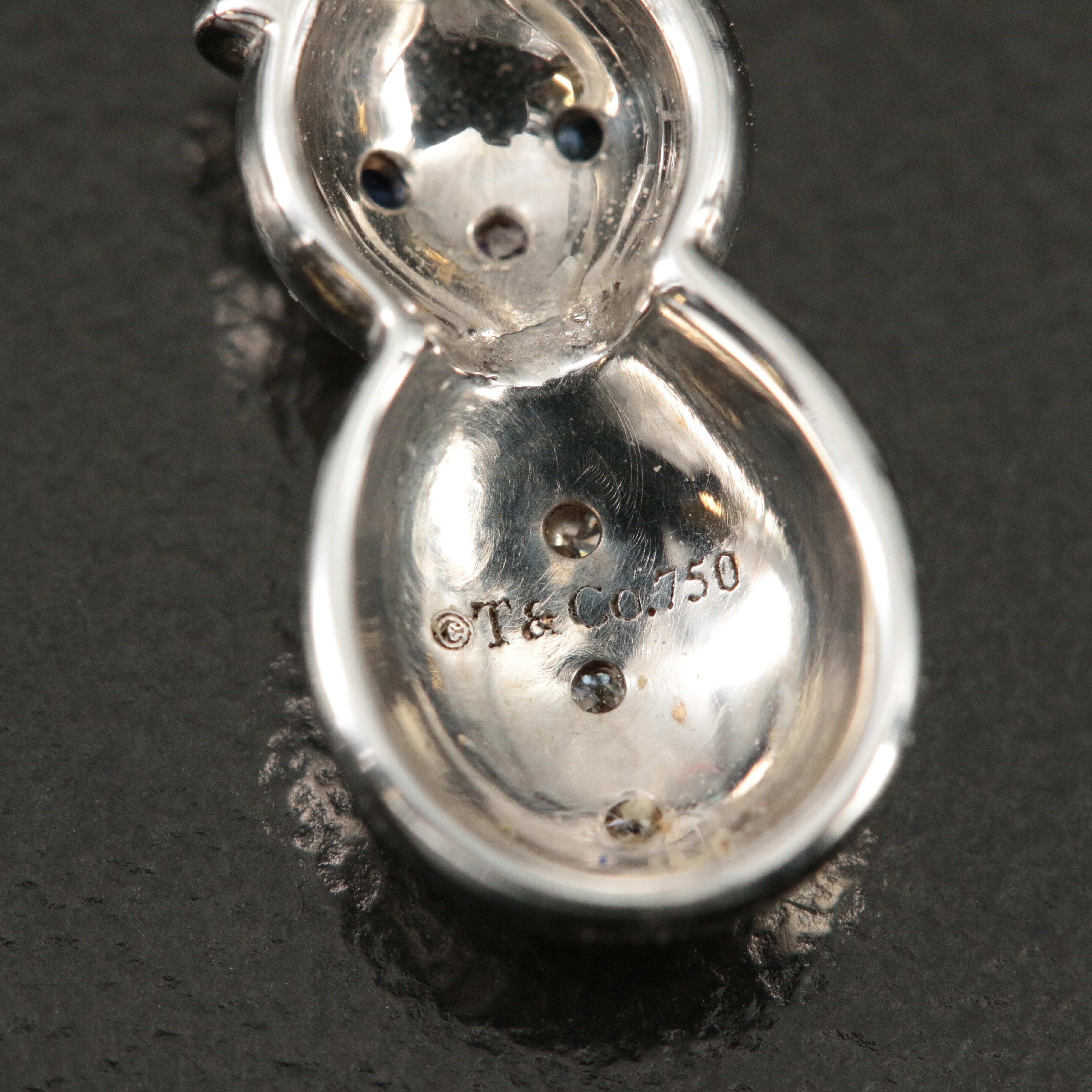 Tiffany & Co. 18K, Diamond and Sapphire Snowman Pendant