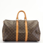 Louis Vuitton Keepall 45 Duffle Bag in Monogram Canvas
