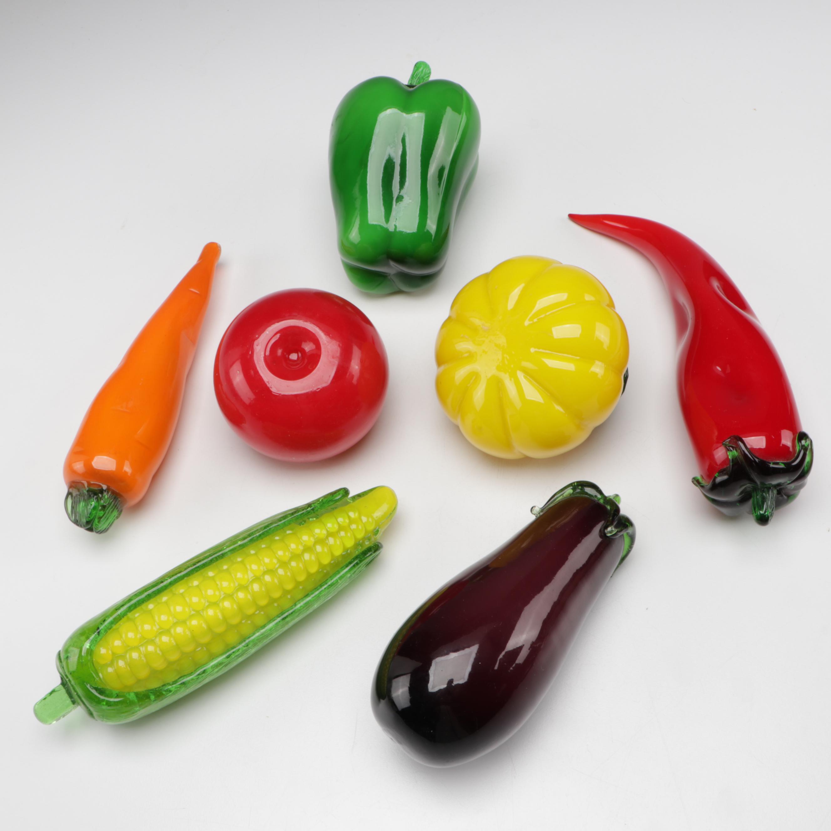 Royal Gallery Glass Flower Figurines with Glass Vegetable Figurines and More