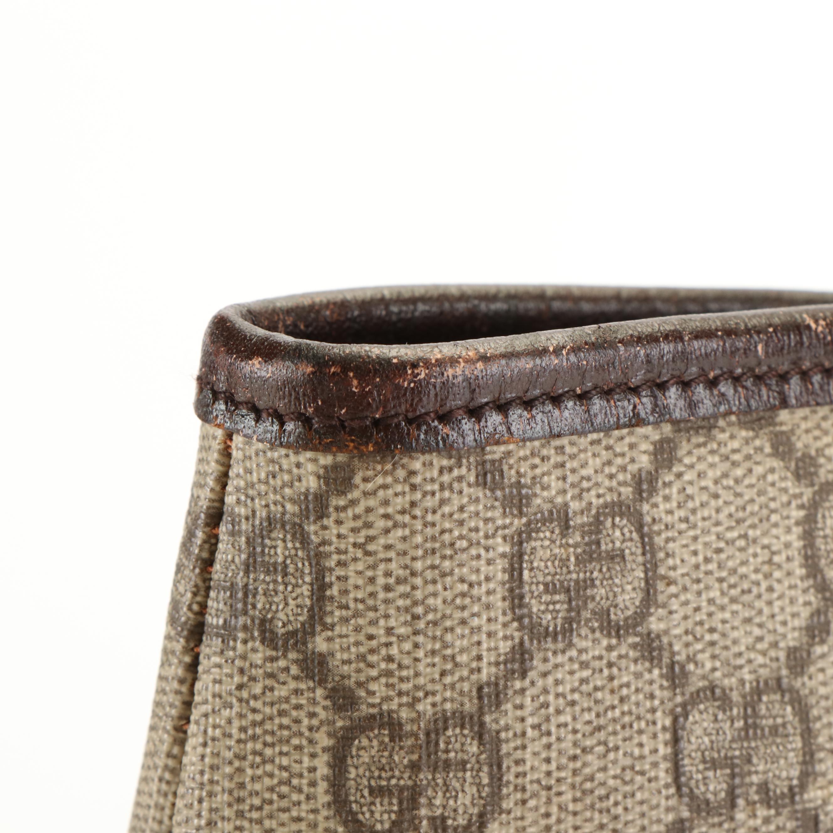 Gucci GG Supreme Tote Bag in Beige/Brown Leather