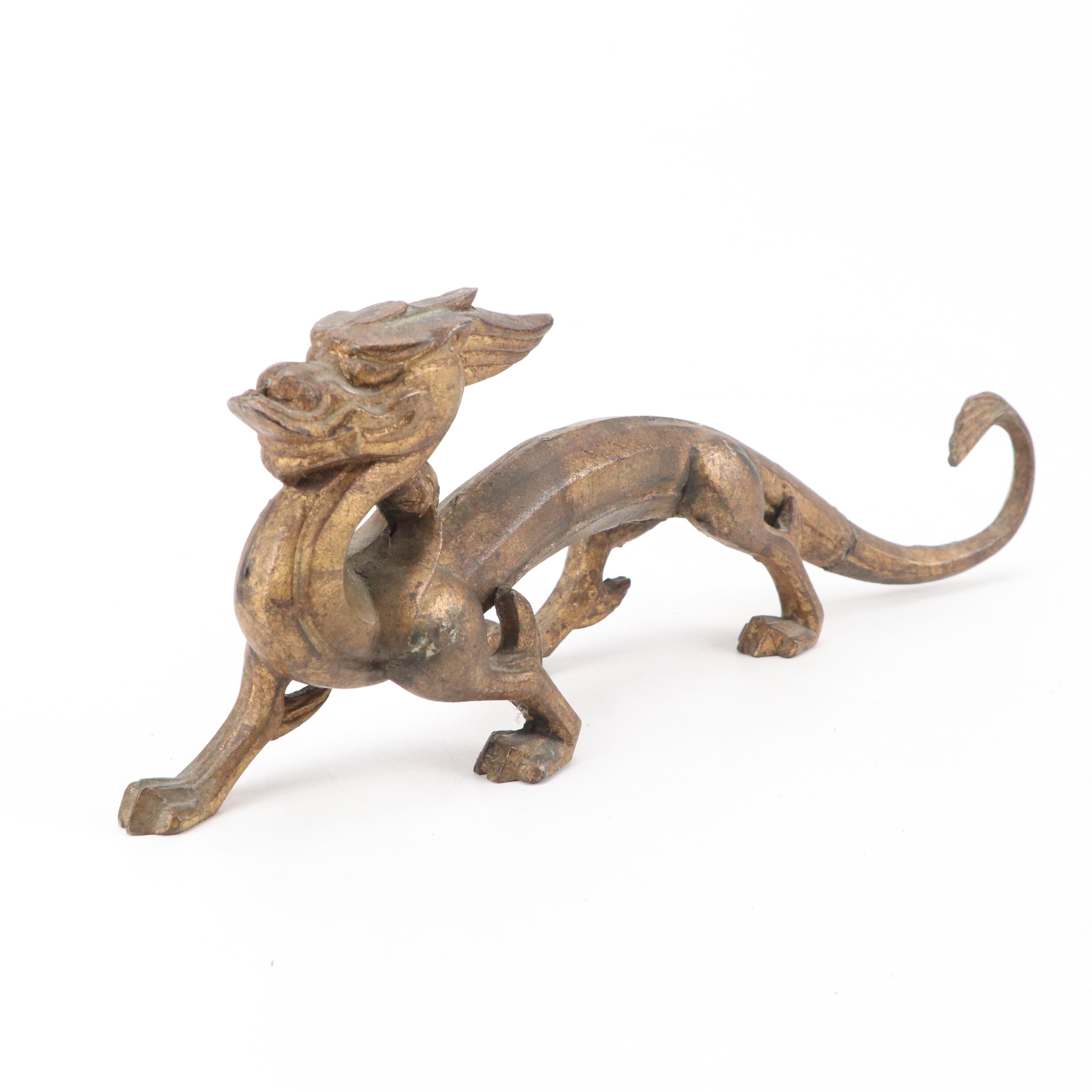 Japanese Style Metal Dragon Figurine