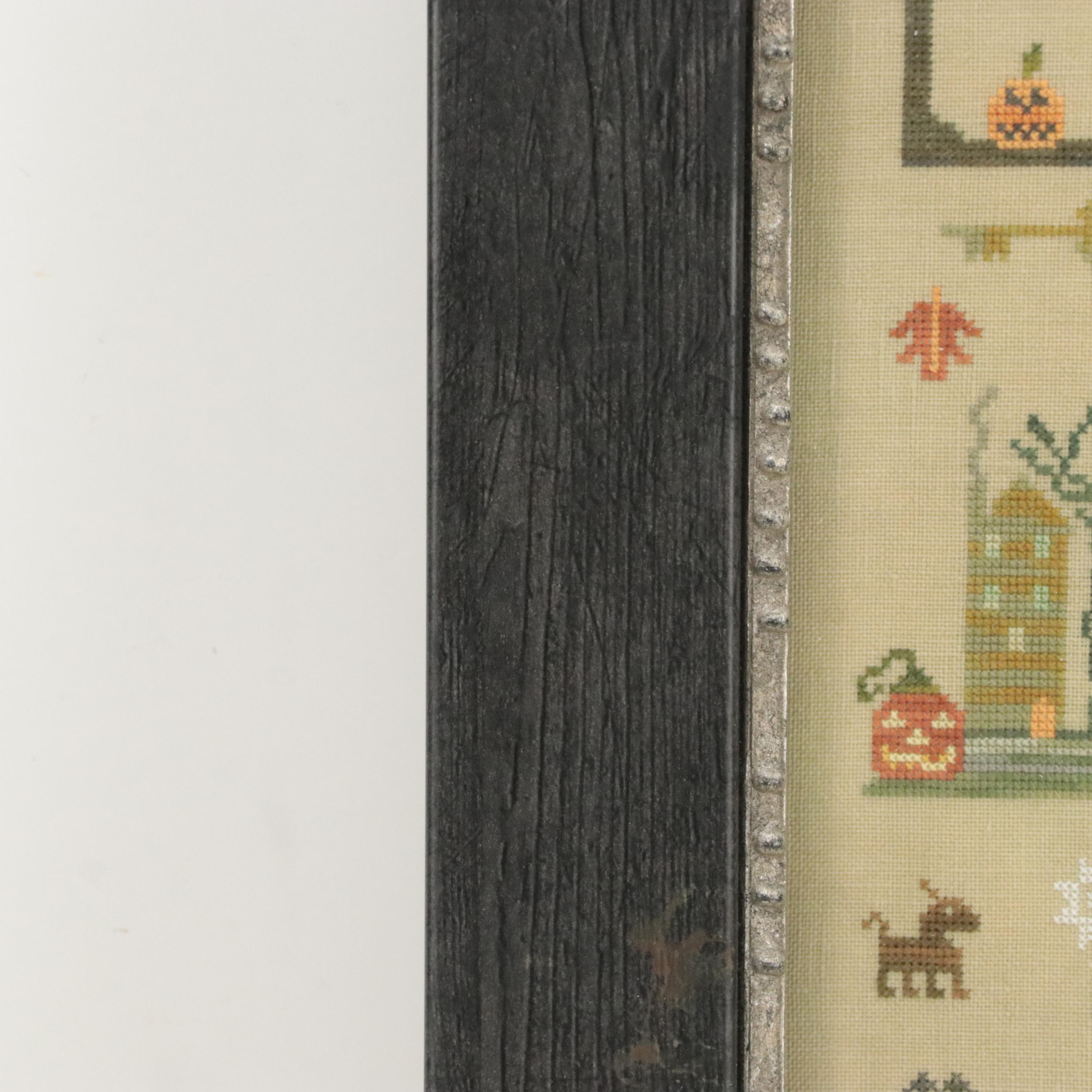 Halloween-Themed Cross-Stitch Embroidery "Witches Hollow"