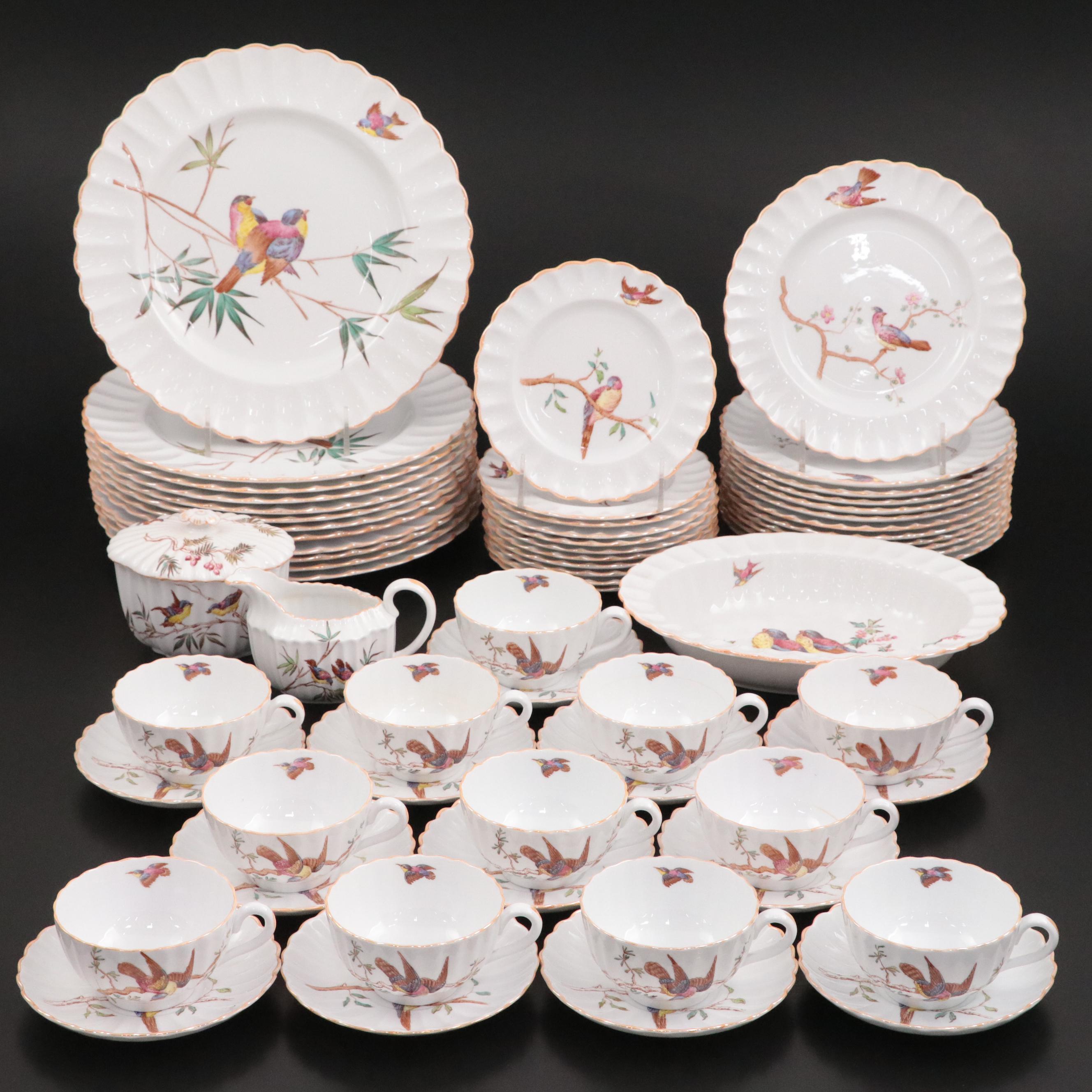 Copeland Spode Bird Pattern Dinnerware and Serving Pieces