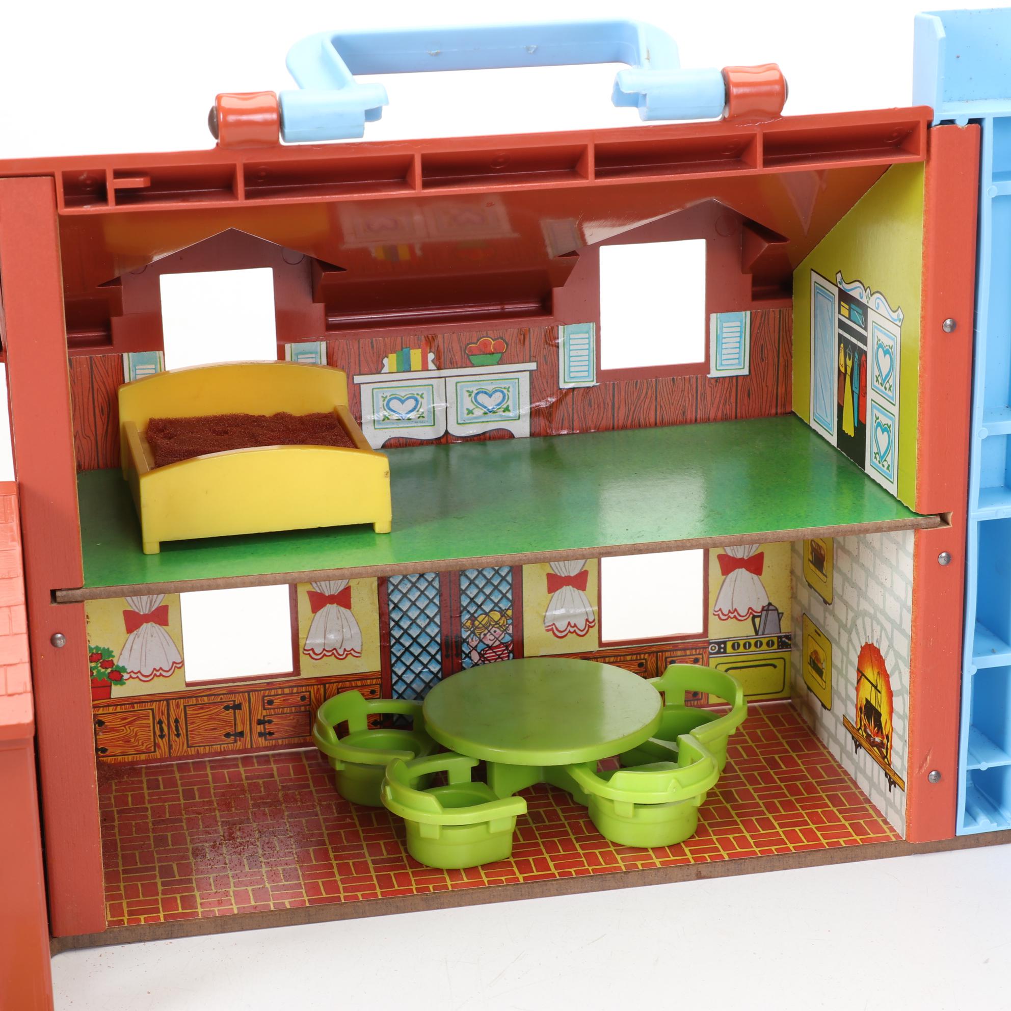 Fisher Price Little People Main Street and Play Family House with Extras