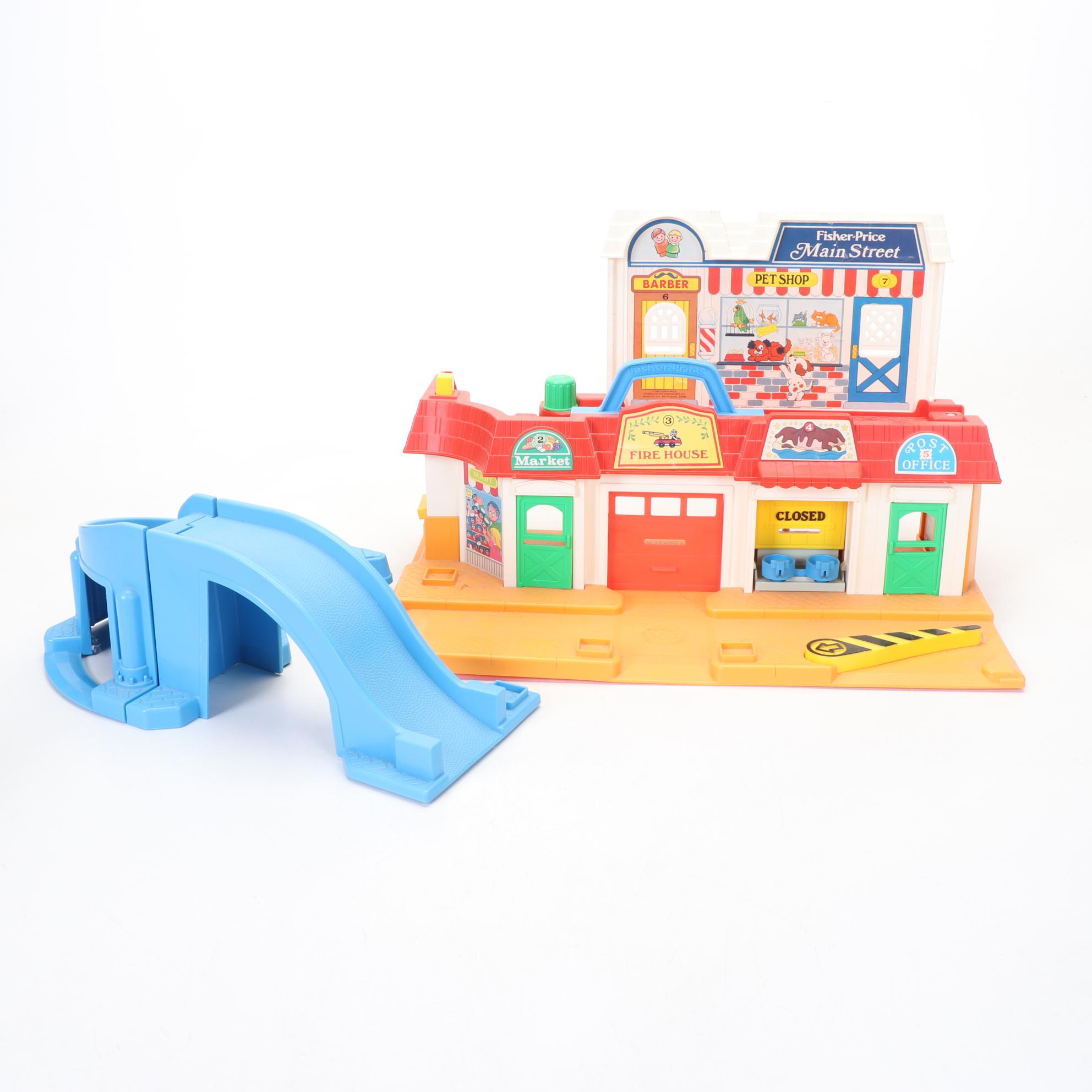 Fisher Price Little People Main Street and Play Family House with Extras
