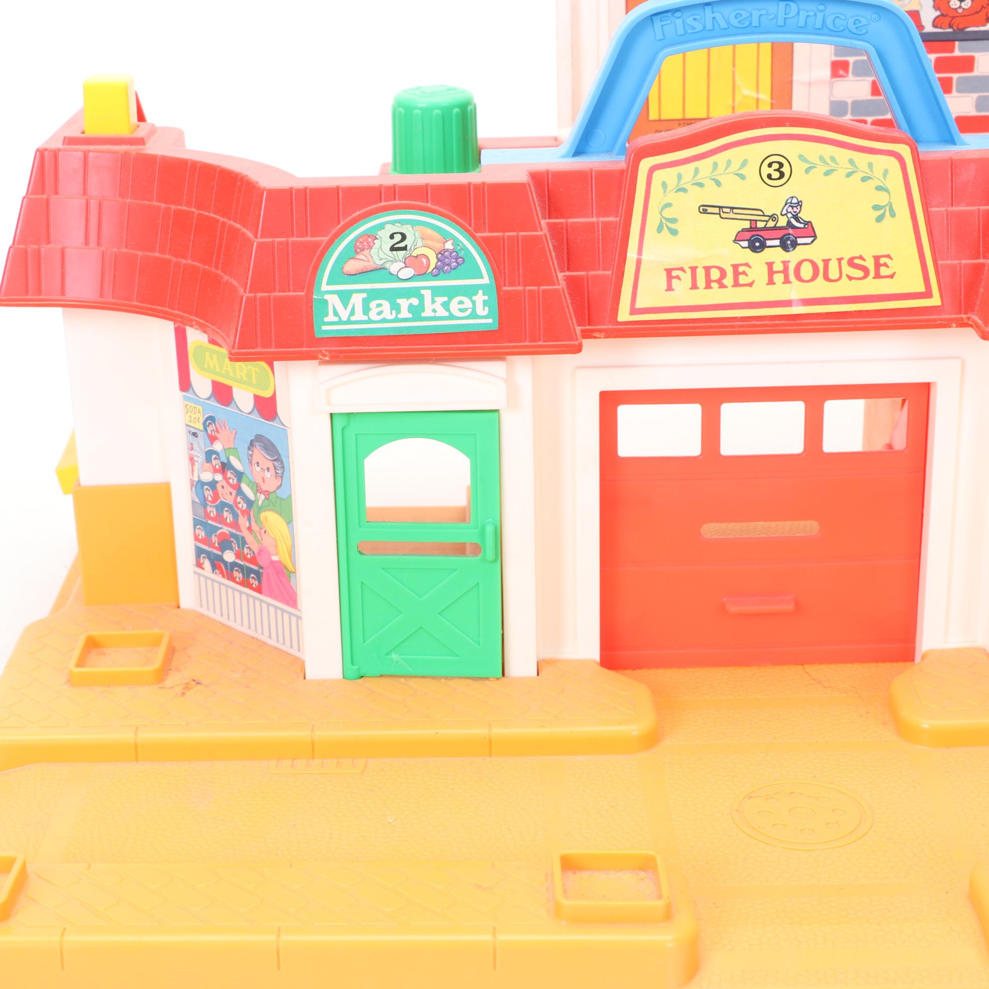 Fisher Price Little People Main Street and Play Family House with Extras