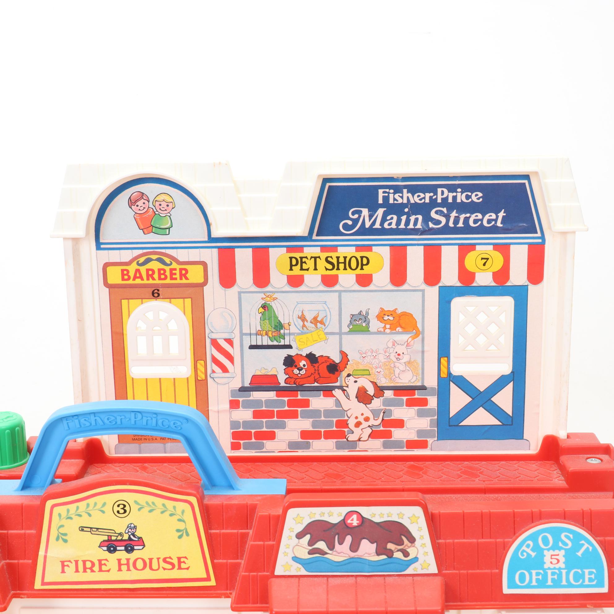 Fisher Price Little People Main Street and Play Family House with Extras