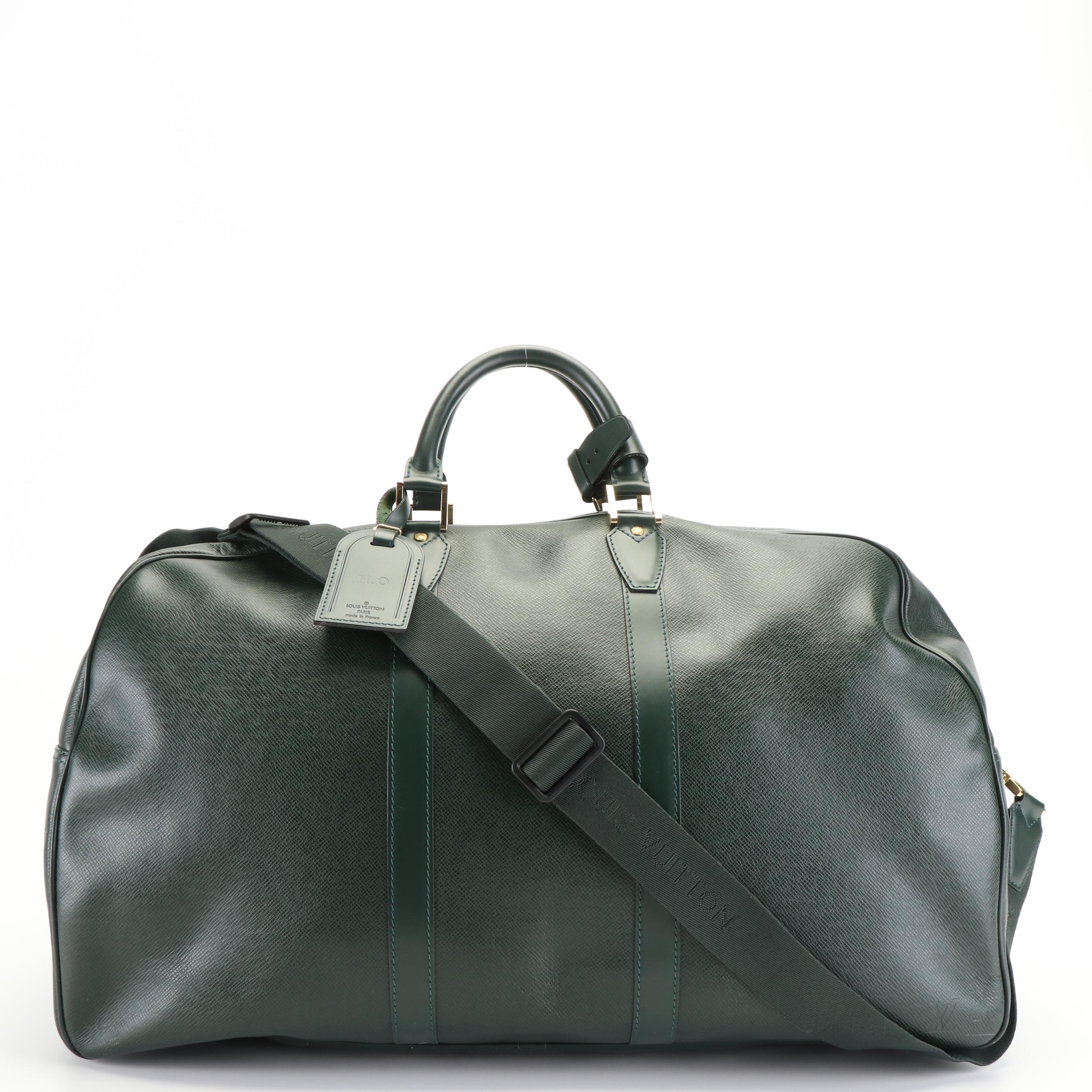 Louis Vuitton Kendall Green Taiga Leather Boston Bag