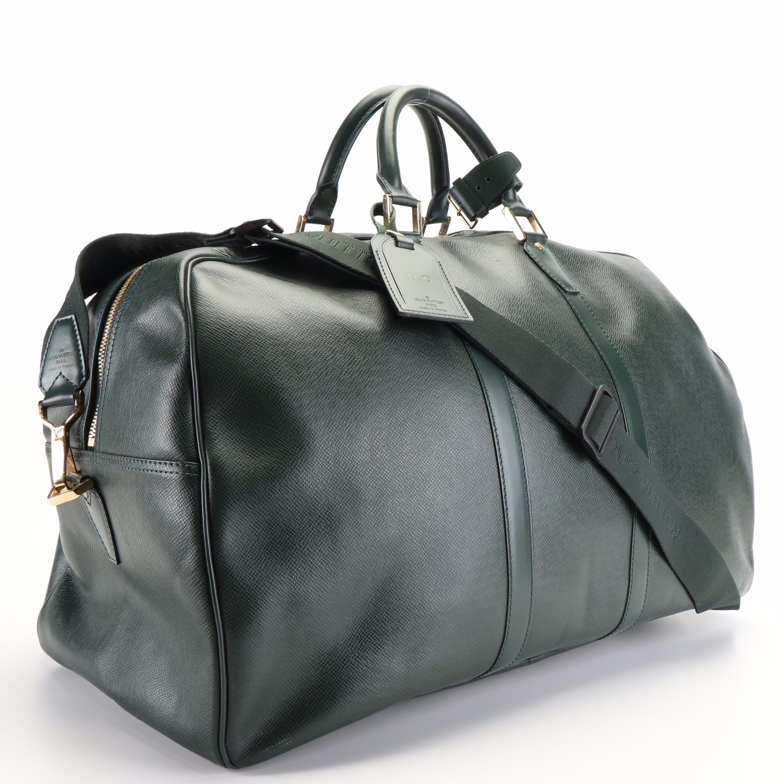 Louis Vuitton Kendall Green Taiga Leather Boston Bag