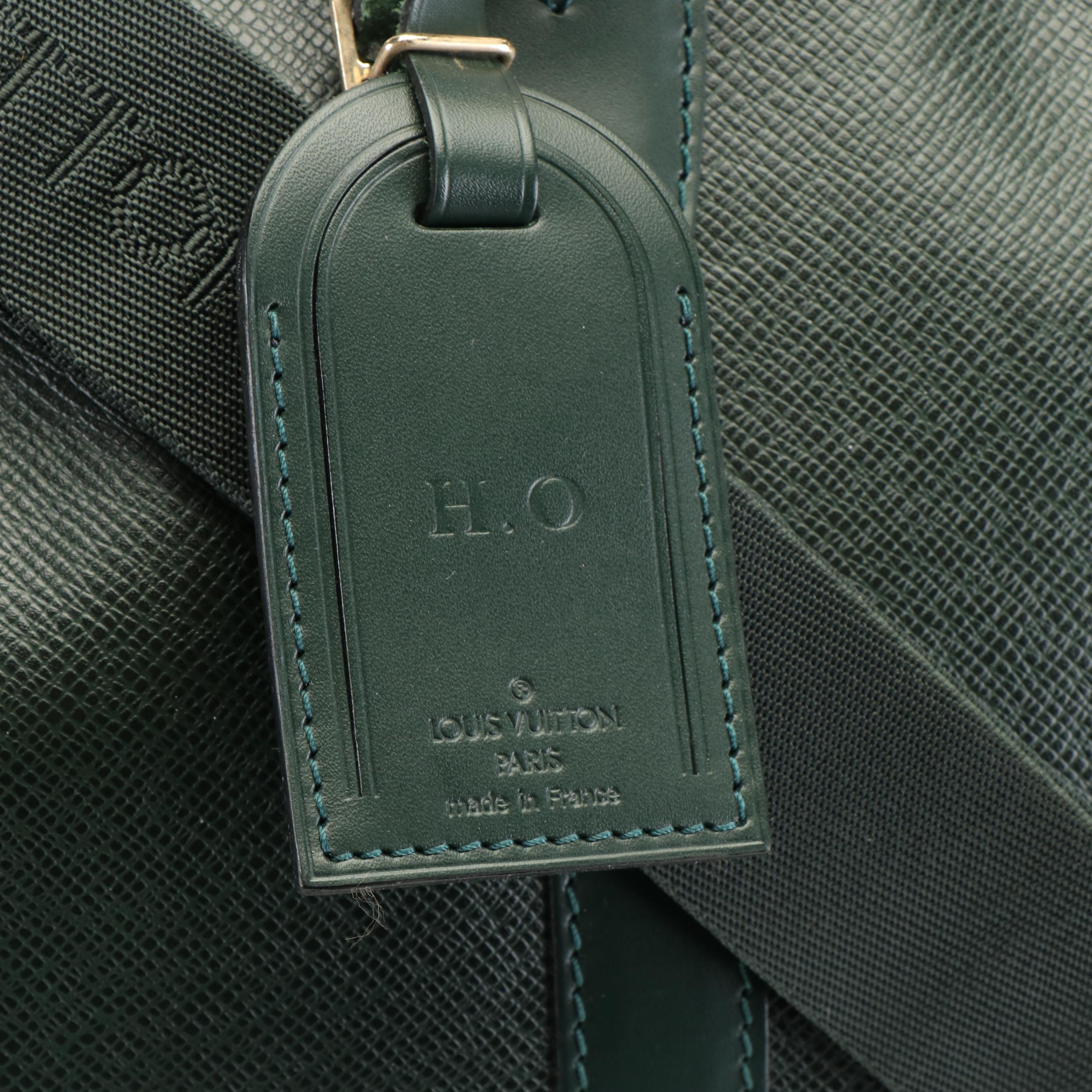 Louis Vuitton Kendall Green Taiga Leather Boston Bag