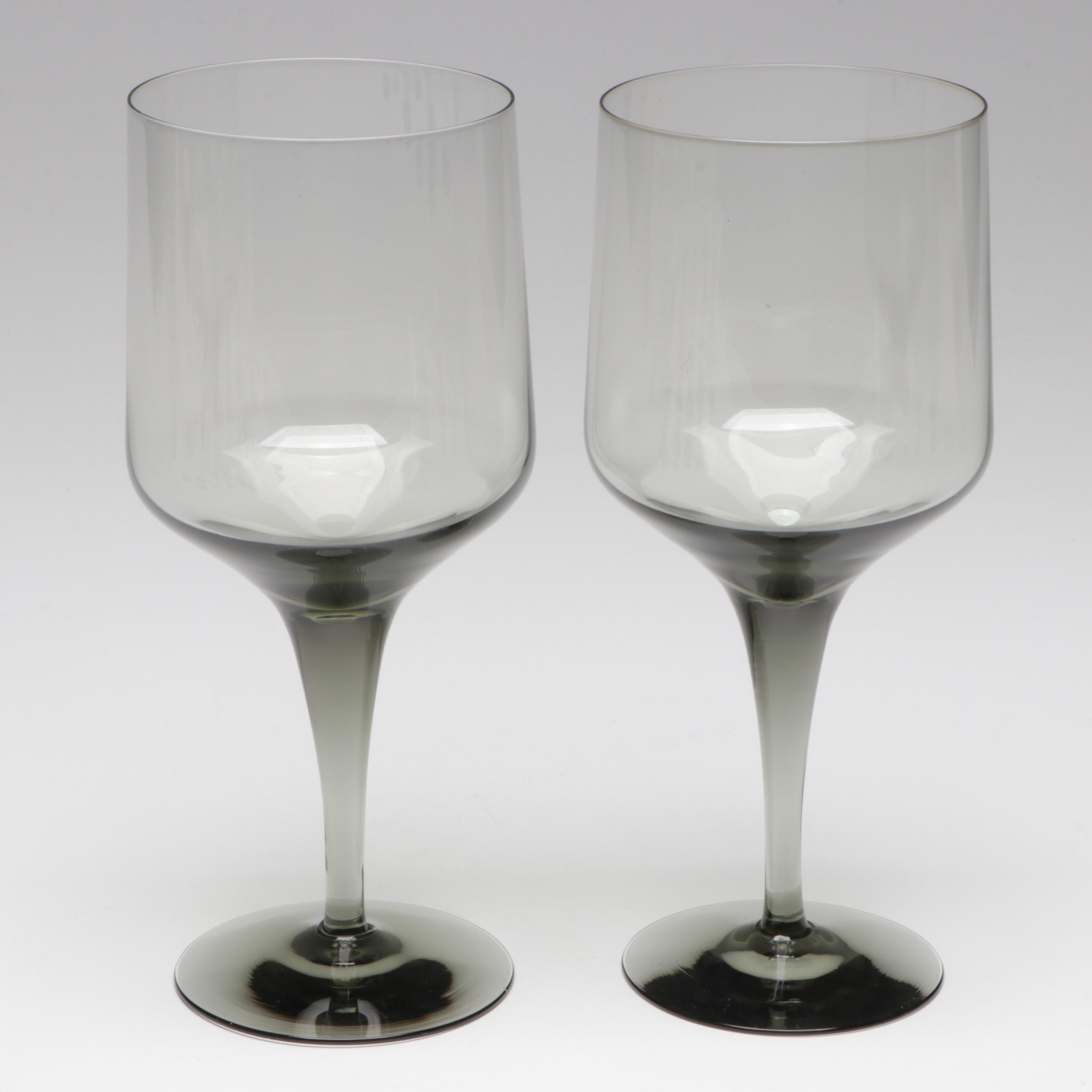 Orrefors "Rhapsody Smoke" Blown Glass Stemware