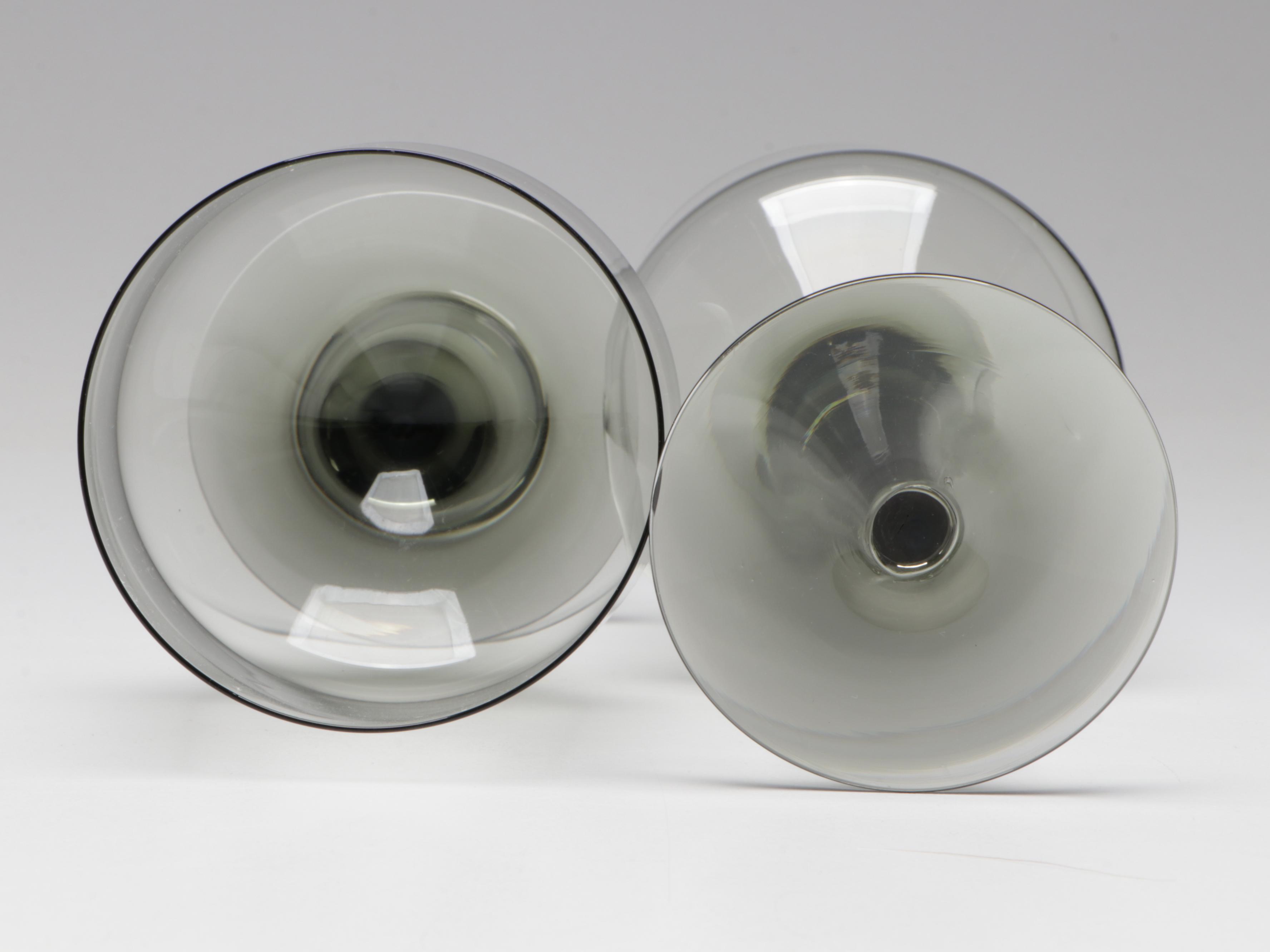 Orrefors "Rhapsody Smoke" Blown Glass Stemware