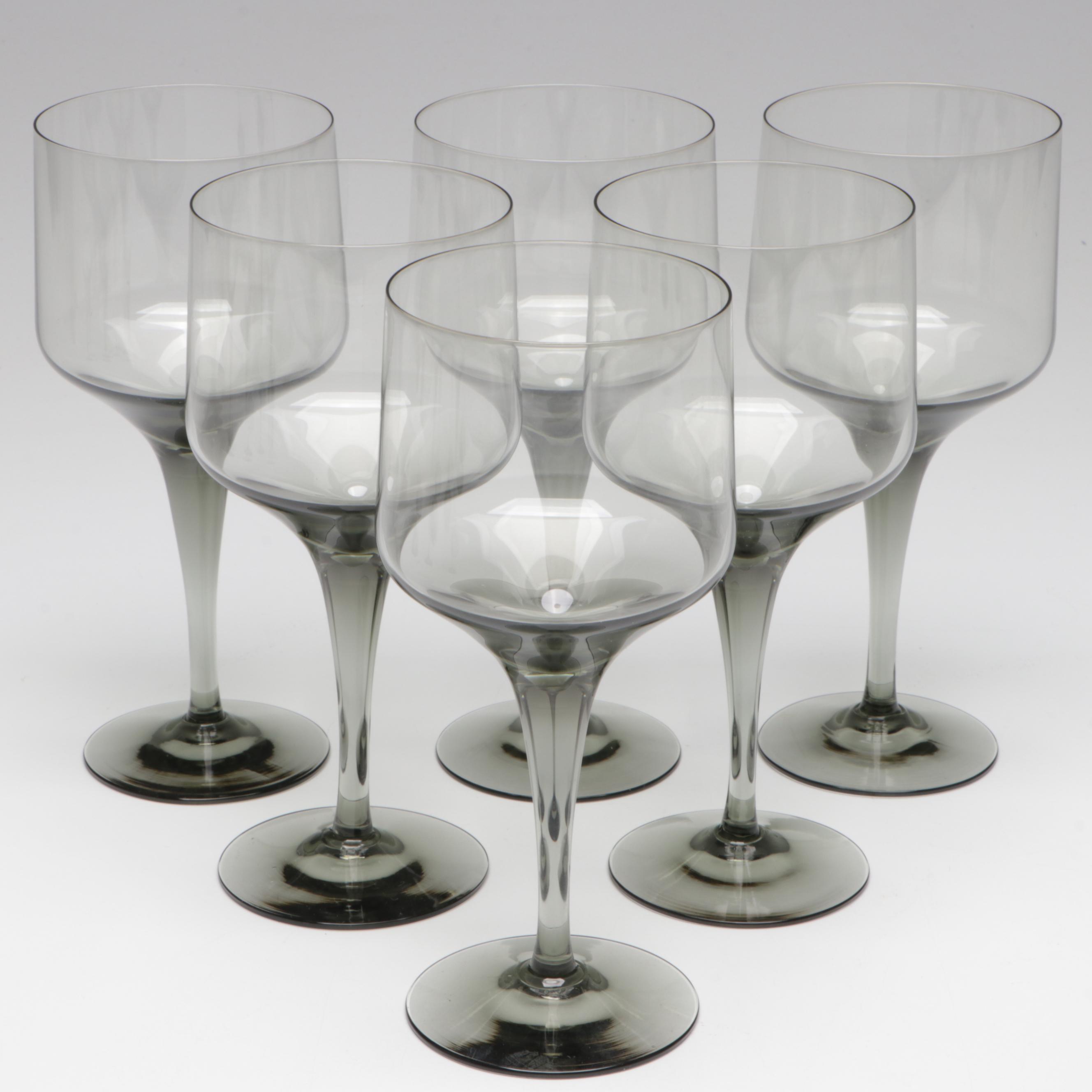 Orrefors "Rhapsody Smoke" Blown Glass Stemware