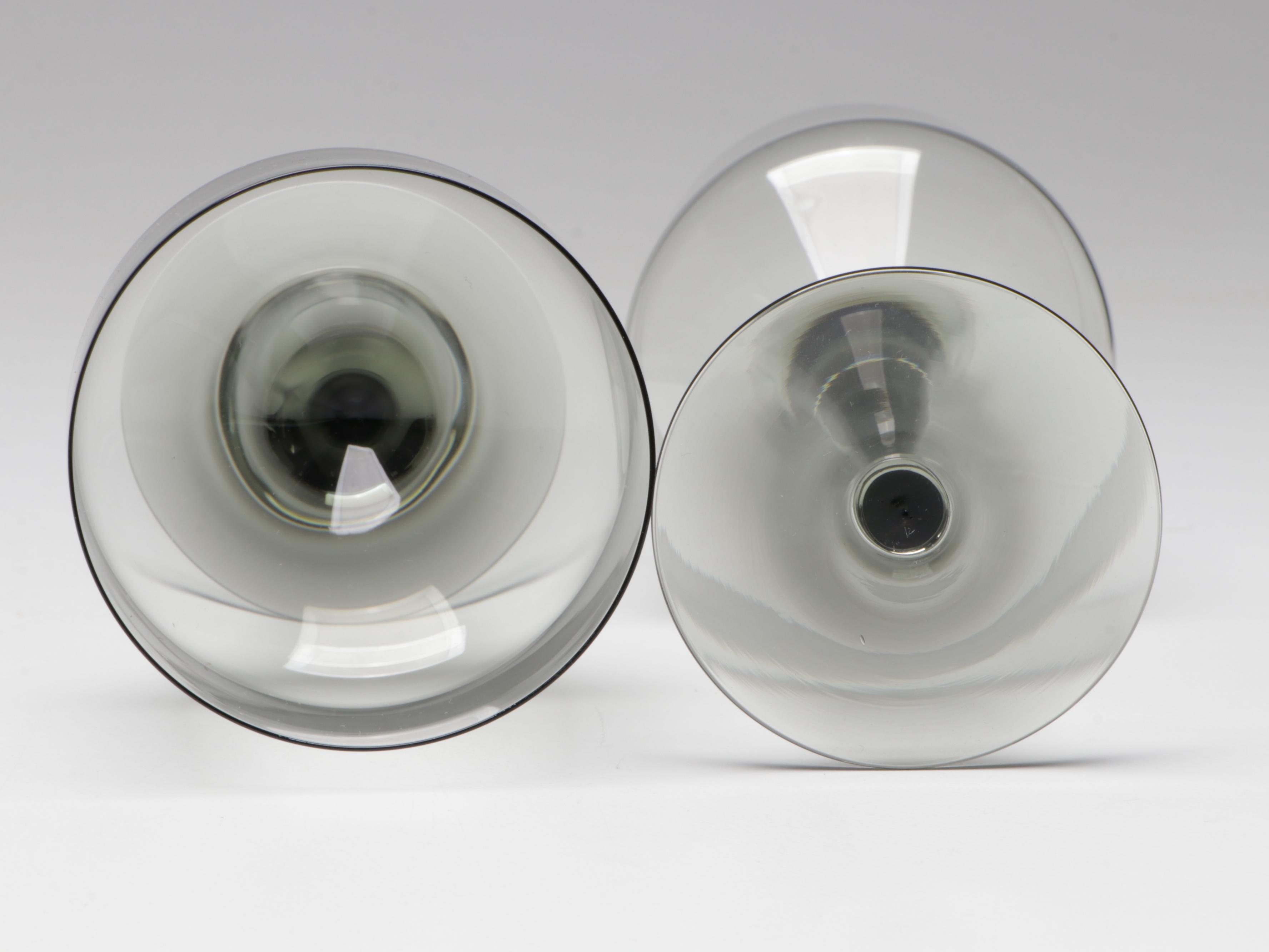 Orrefors "Rhapsody Smoke" Blown Glass Stemware