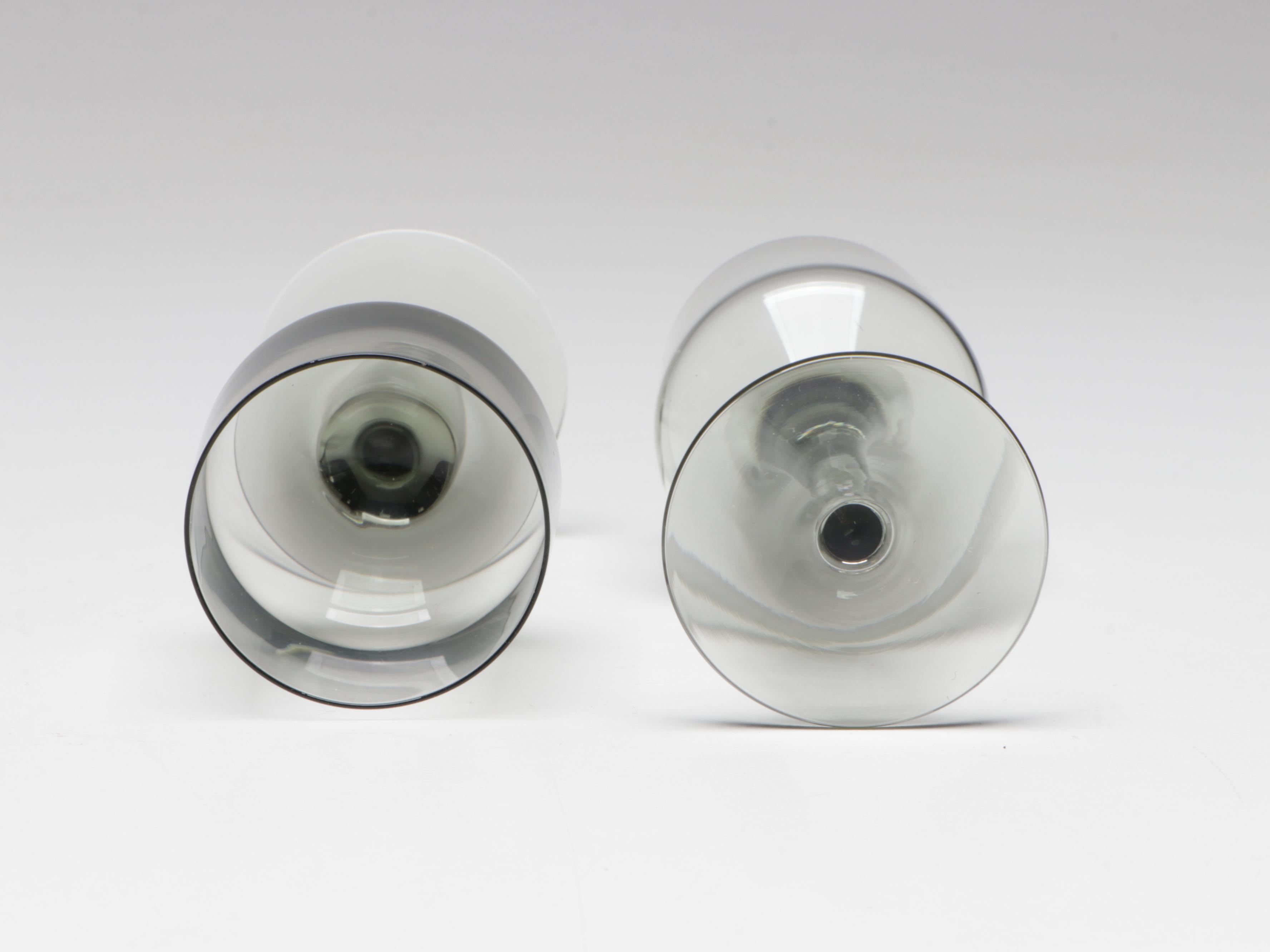 Orrefors "Rhapsody Smoke" Blown Glass Stemware