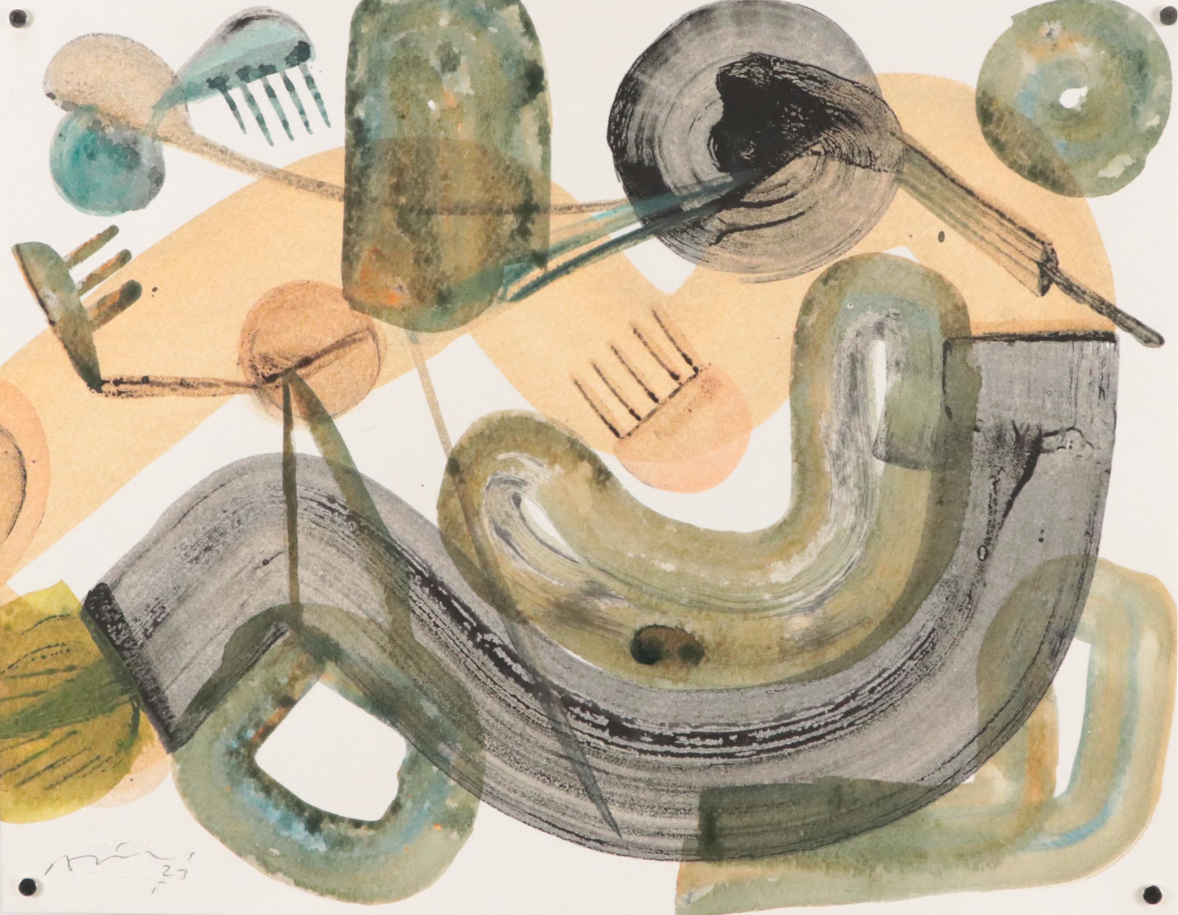 Michel Blázquez Non-Objective Mixed Media Painting, 2023